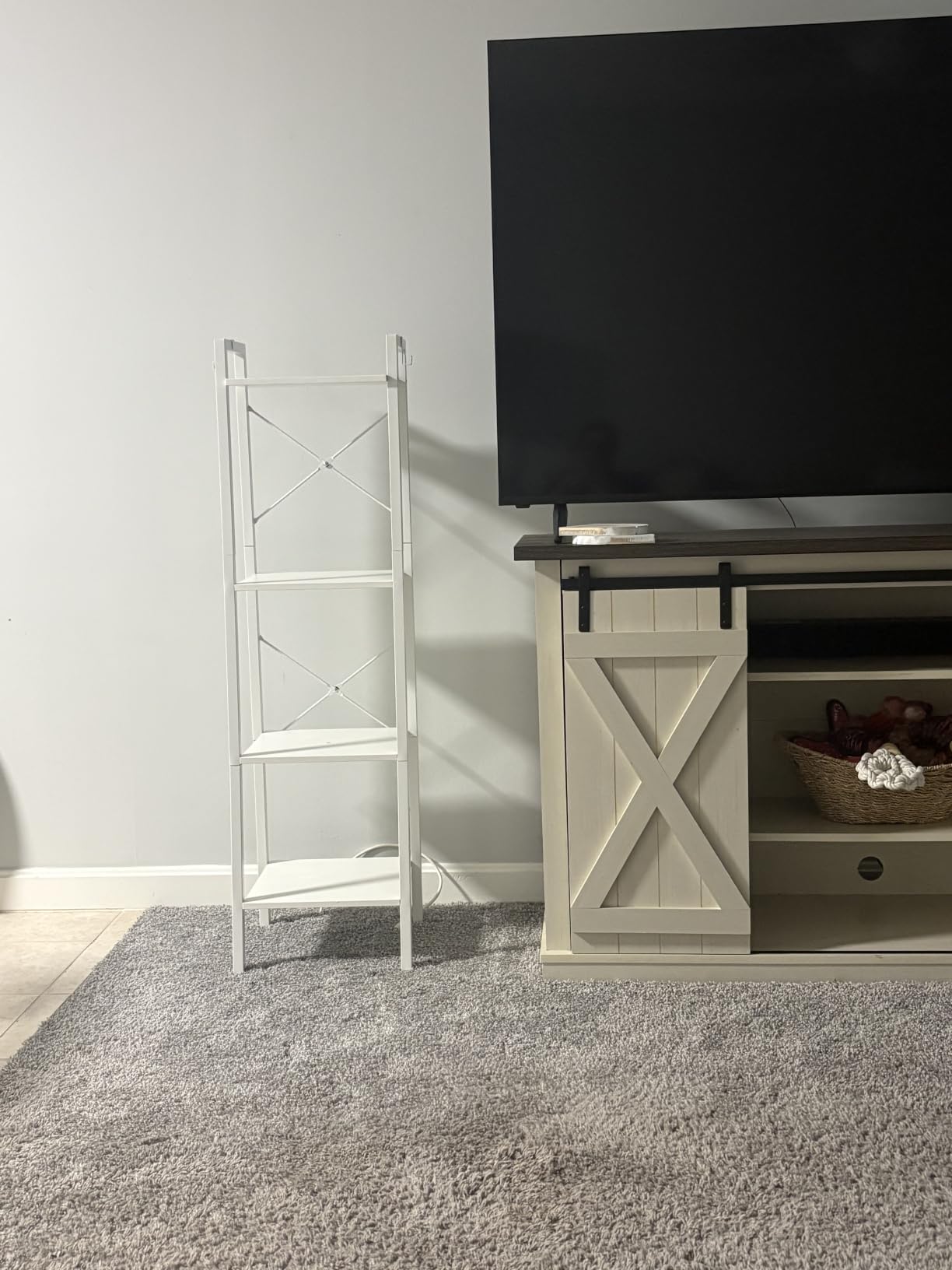 Hzuaneri Ladder Shelf, Bookshelf, Freestanding Corner Storage Shelf customer photo 2