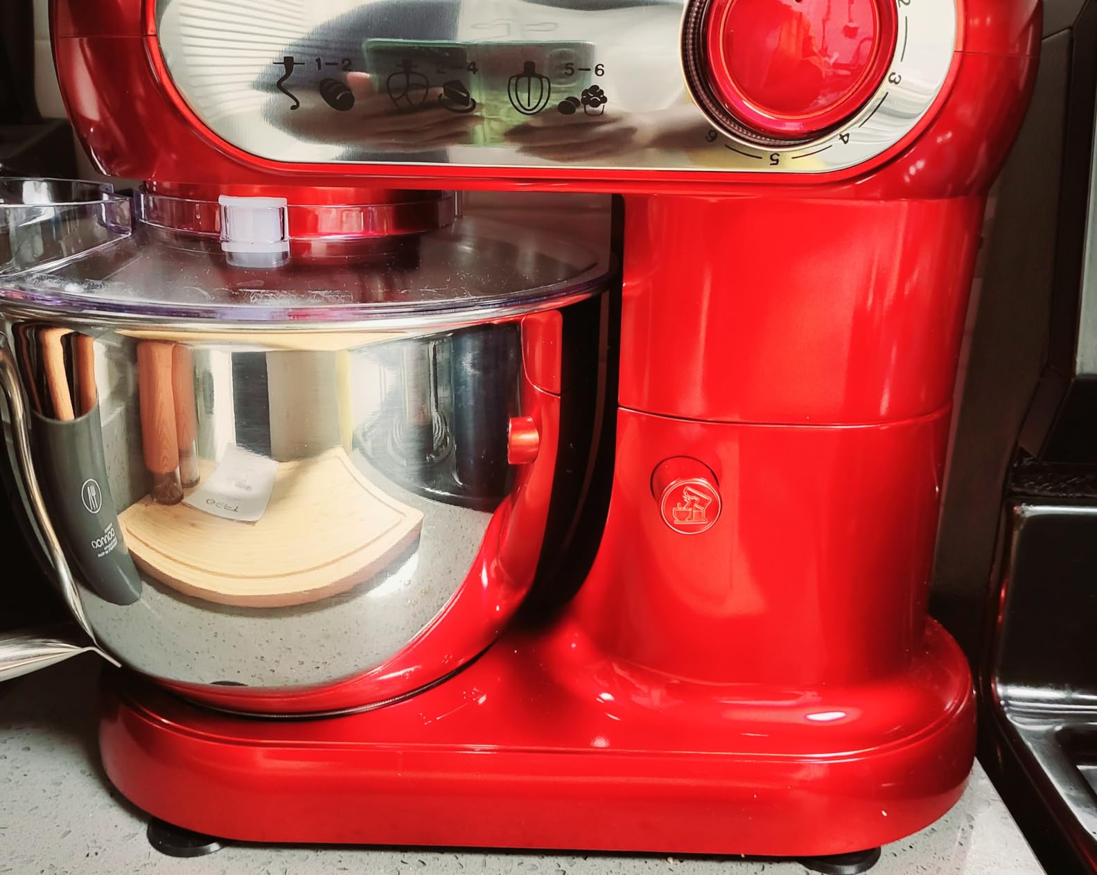 Stand Mixer, 6QT Mixers Kitchen Electric Stand Mixer, Dough Mixer Red | 600W Tilt-Head Kitchen Mixer with Stainless Steel Bowl, Dishwasher-Safe Dough Hook, Flat Beater, Wire Whisk, Splash Guard customer photo 1