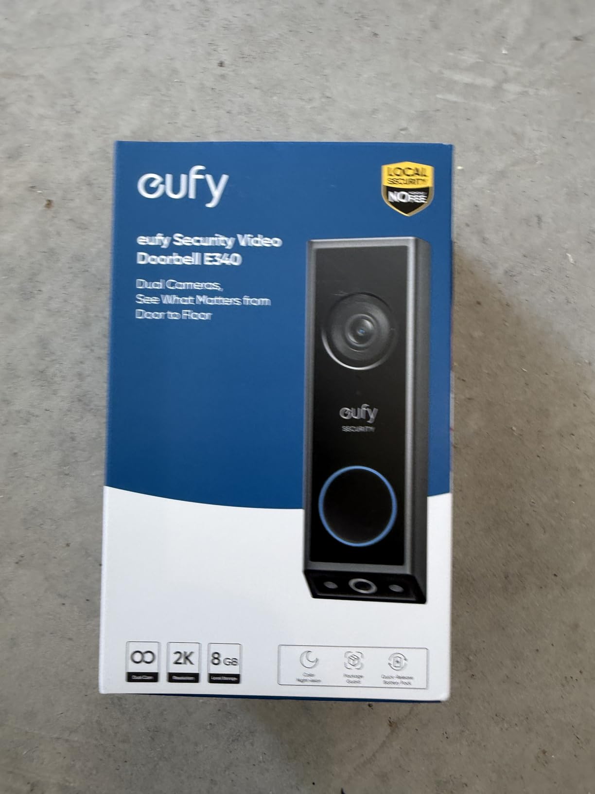 eufy Security Video Doorbell E340, Dual Cameras, 2K FHD customer photo 1