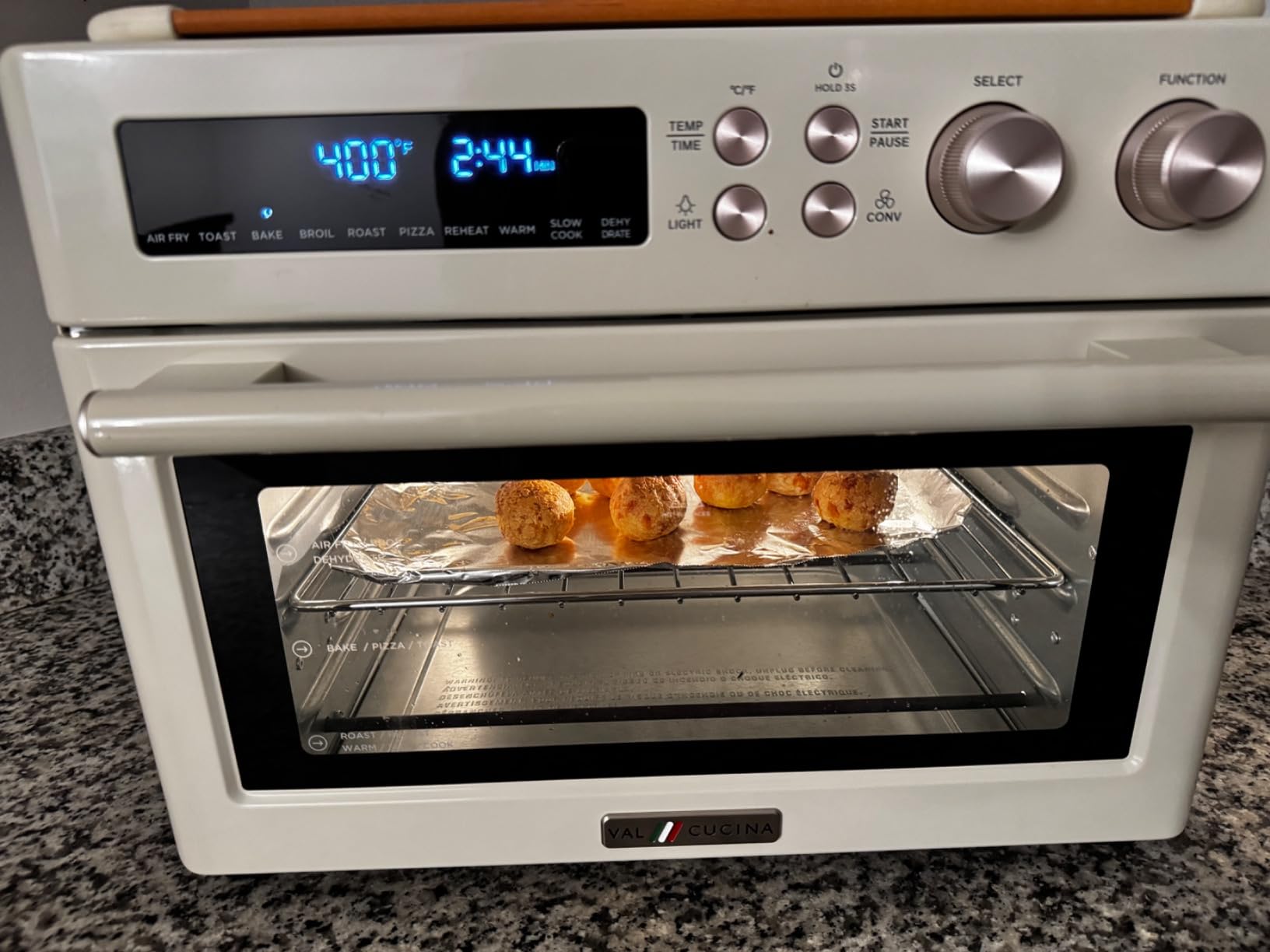 VAL CUCINA Infrared Heating 26.3 QT Air Fryer Toaster Oven, Large Countertop Convection Oven 10-in-1 Combo, 6-Slice Toast, Enamel Baking Pan Easy Clean with Recipe Book, Brushed Stainless Steel Finish customer photo 2