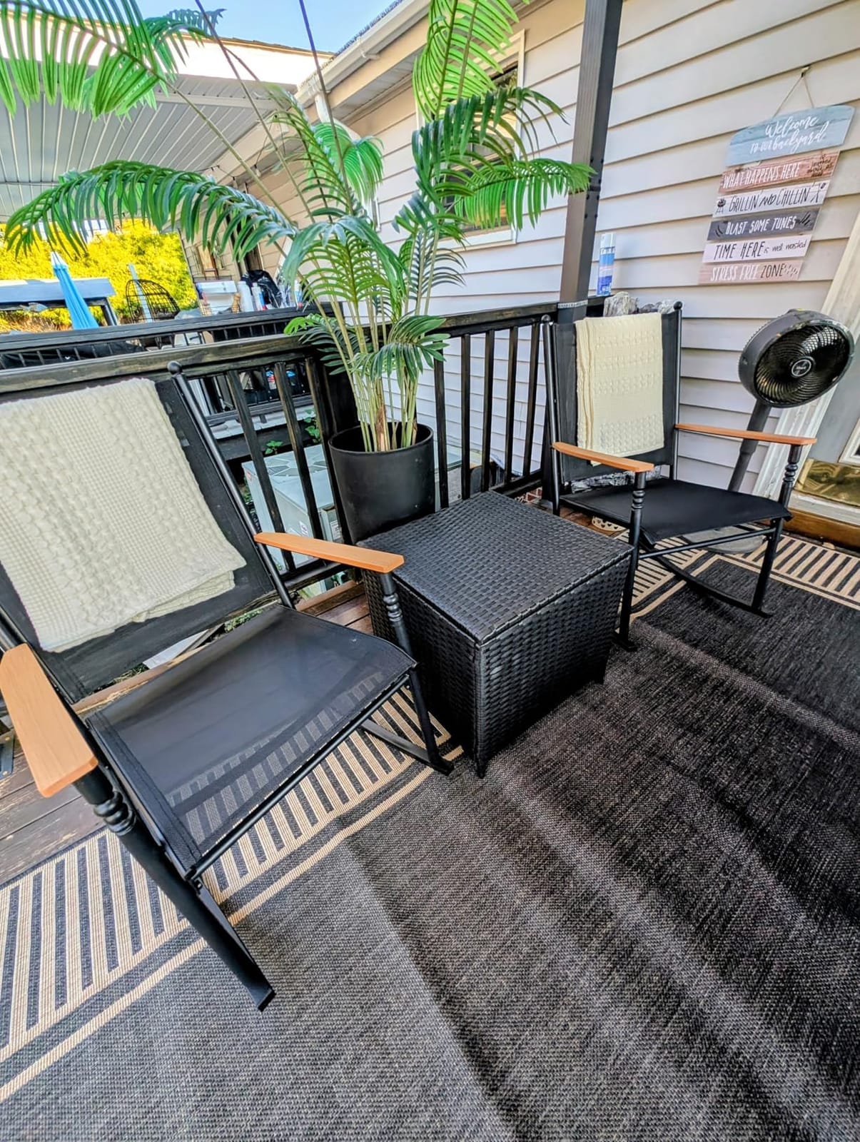 UDPATIO Outdoor Storage Table Patio Coffee Table All Weather Wicker Side Table with Waterproof Covers Rattan Furniture for Toys and Garden Tools customer photo 1