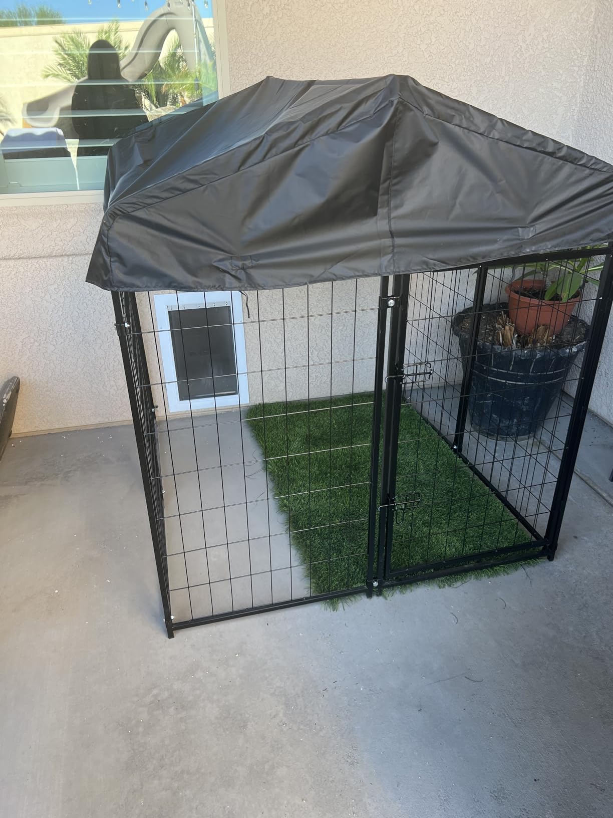 PawGiant Welded Wire Dog Kennel Outdoor with Roof, 4'x4.2'x4.5' customer photo 1