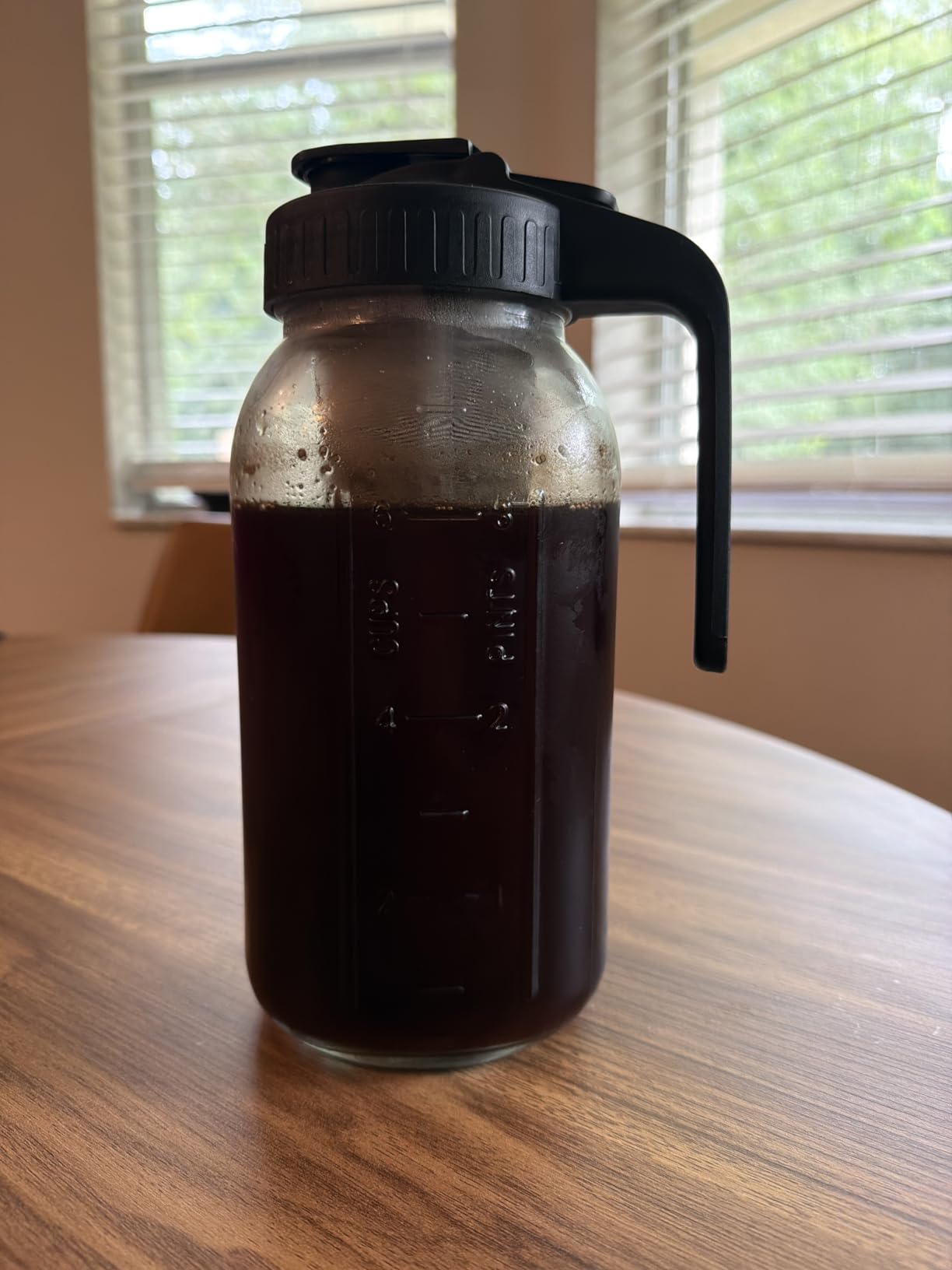 Cold Brew Coffee Maker, 64 oz Mason Jar Pitcher with Stainless Steel Filter, Pour Spout Handle Lid, Airtight & Leak-Proof for Iced Coffee, Tea & Lemonade customer photo 2