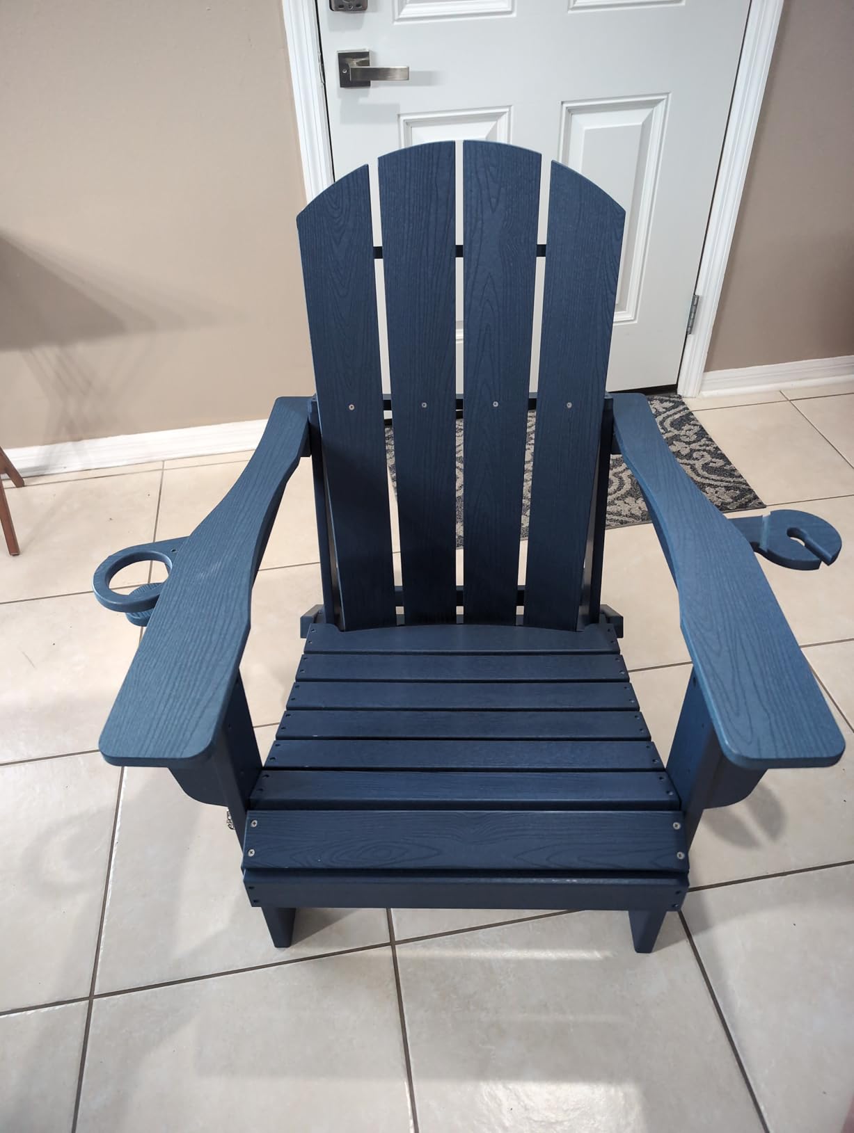 SERWALL Outdoor Adirondack Chair Set of 2 with 2 Cup Holders,Foldable,Grey customer photo 2