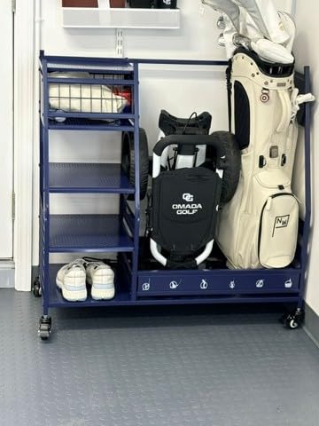 Lauren&Harold Golf Bag Organizer Garage Storage, Golf Storage Rack Stand Fits 2 Golf Bags, Golf Clubs and Other Golfing Equipment Accessories, Golf Organizer for Garage, Club, Shed, Basement customer photo 1