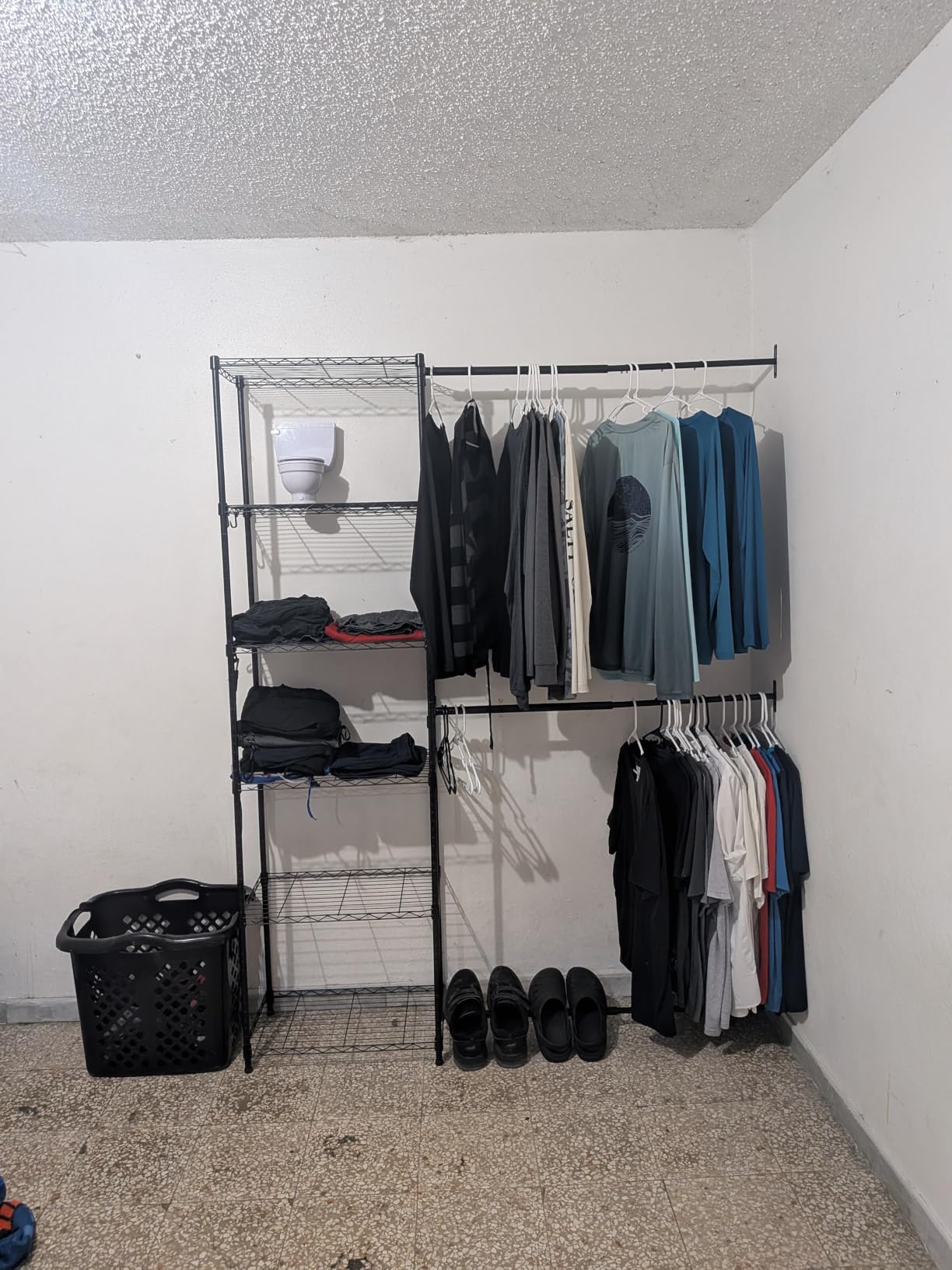 Ulif M2 Wall Mounted Closet System, White Clothes Rack Mount onto the Wall customer photo 1