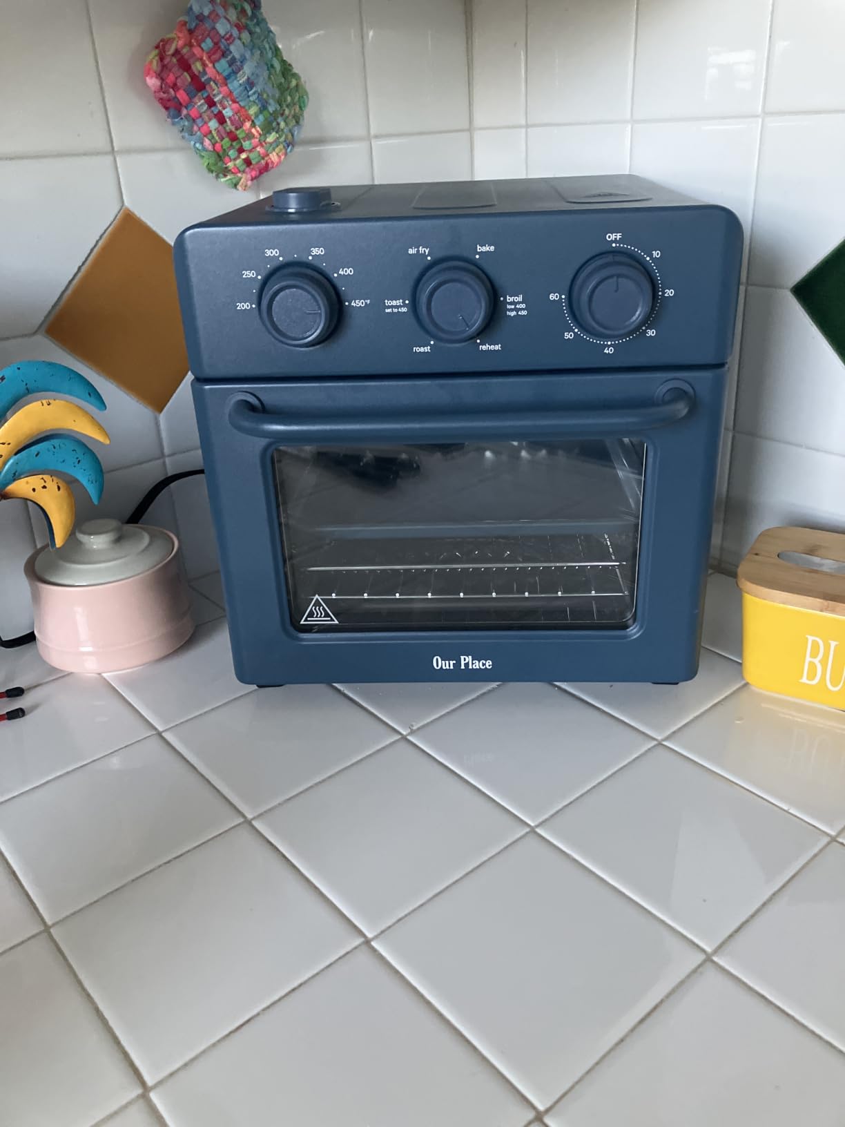 Our Place Wonder Oven, 6-in-1 Air Fryer & Toaster Oven, 2-Rack, 13 Qt | toast, bake, broil, reheat, steam, air fry; basket, wire rack, bake pan, crumb tray customer photo 2