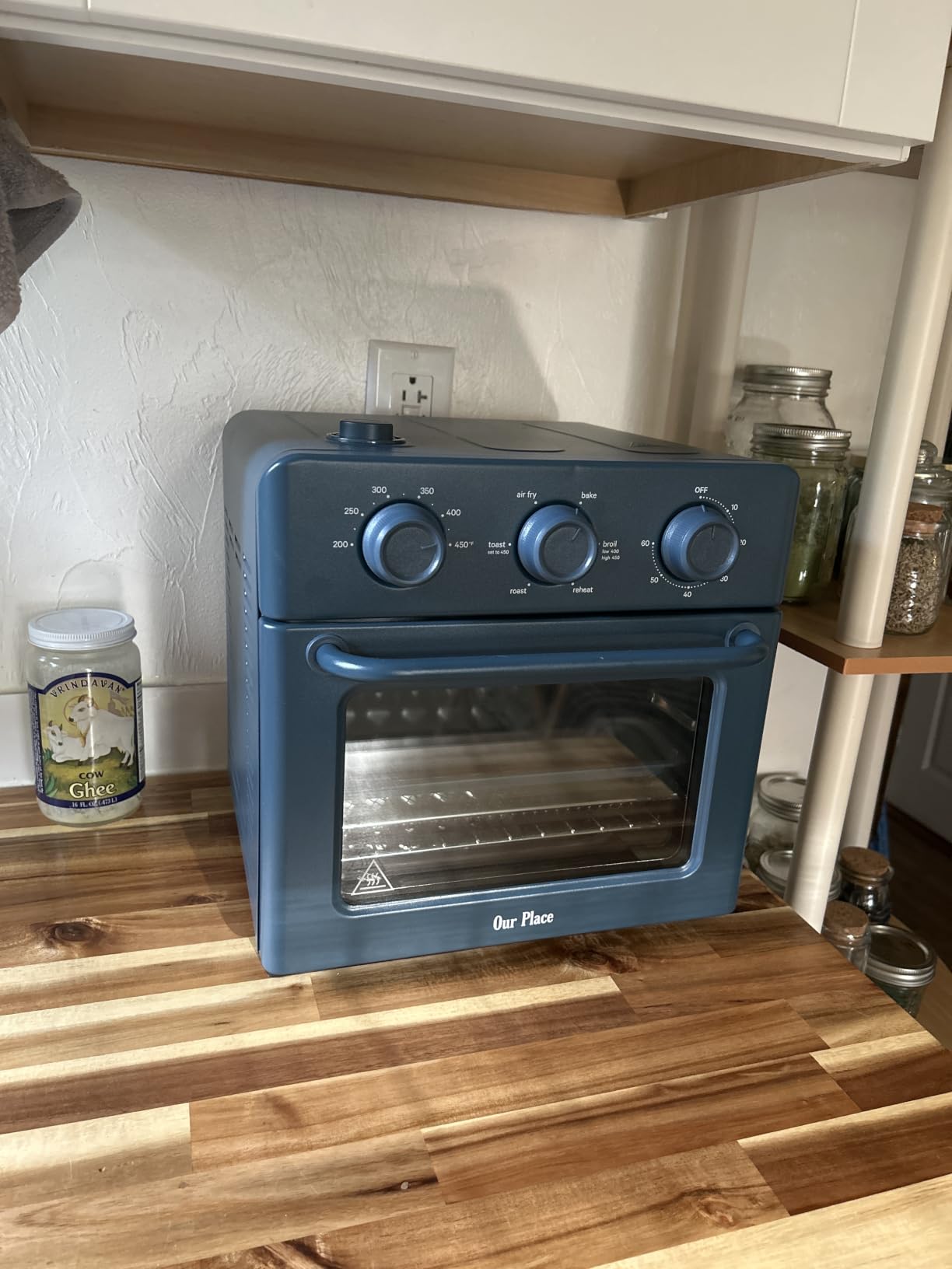 Our Place Wonder Oven, 6-in-1 Air Fryer & Toaster Oven, 2-Rack, 13 Qt | Non-toxic air fryer toaster oven combo; basket, wire rack, bake pan, crumb tray; toast, roast, bake, broil, reheat, steam customer photo 1