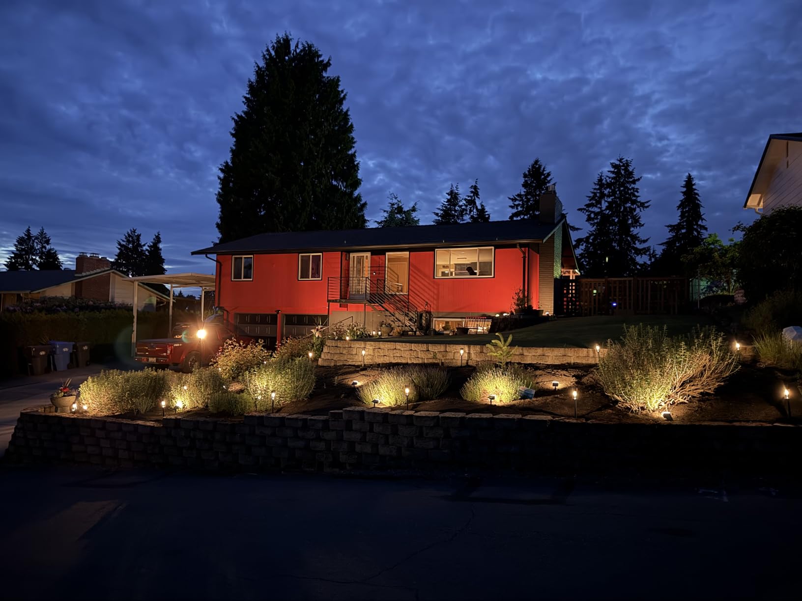 AUDERWIN Solar Spot Lights Outdoor Waterproof, 4 Packs, Cool White customer photo 1