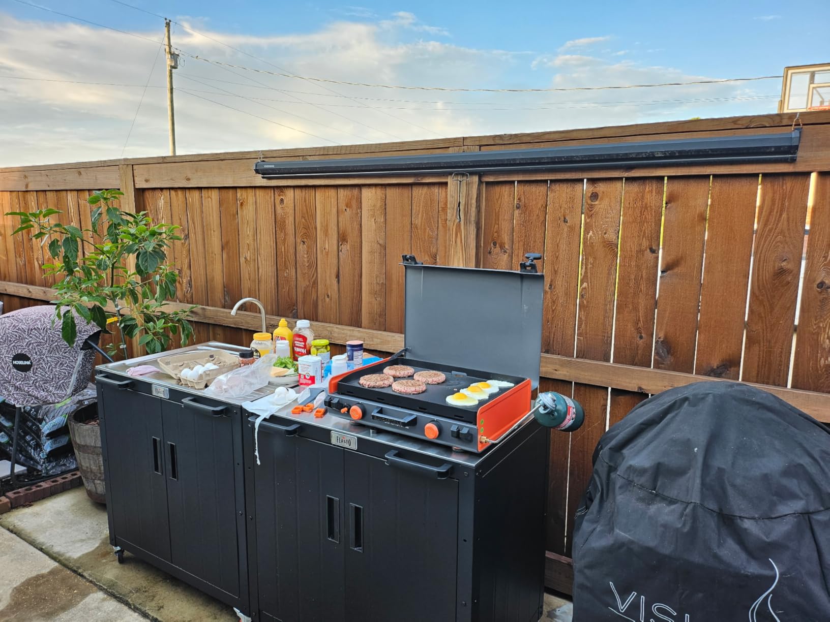 Feasto Modular Outdoor Kitchen Island with Storage and Stainless Steel Top - Stainless Steel Top for BBQ Food Prep, Storage Cabinet for Supplies, Modular Design for Outdoor Kitchen customer photo 2