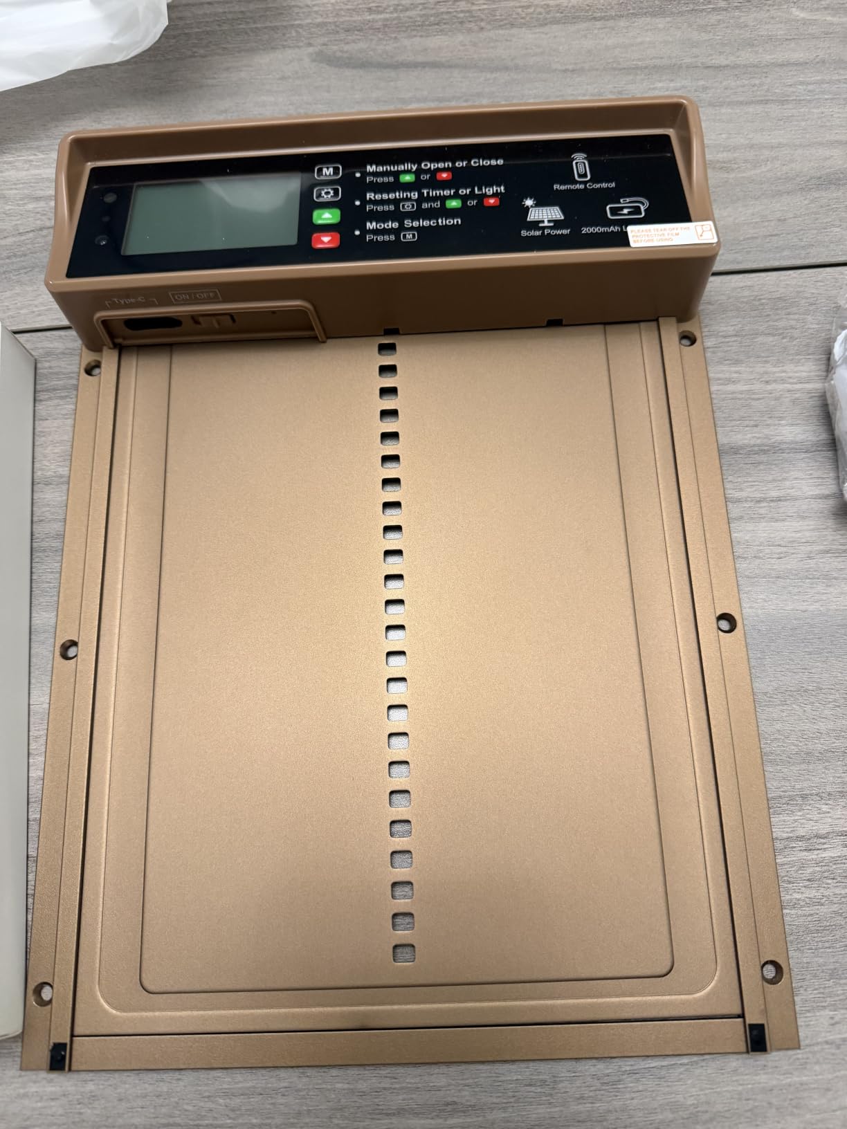 Asfrost Automatic Chicken Coop Door Solar Powered Automatic Chicken Door with Timer & Light Sensor, Anti-Pinch, Durable Aluminum Auto Chicken Door, Charge with 7W Solar Panel & USB - Orange customer photo 1