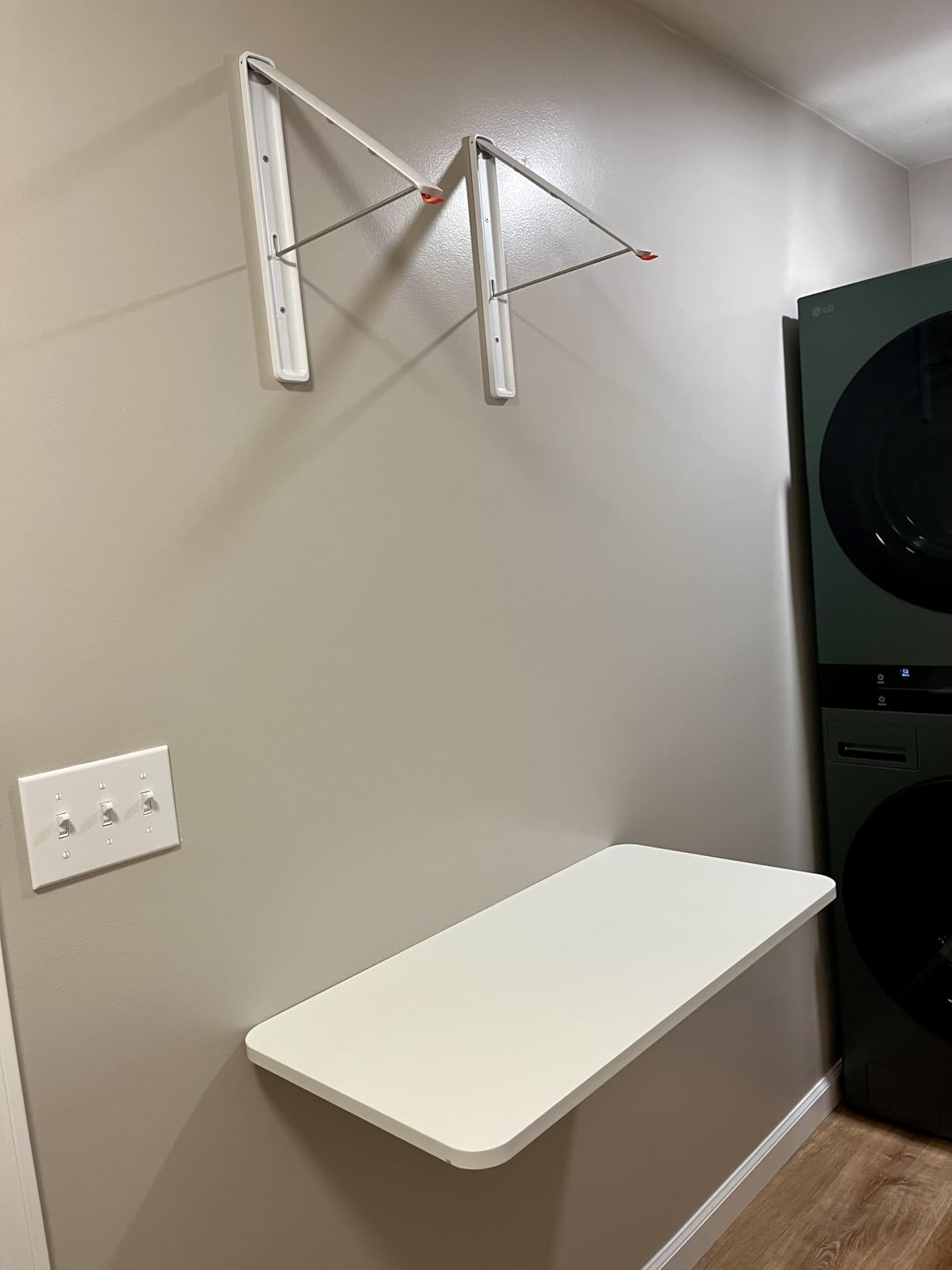 Neoaider Wall Mounted Folding Table 47.2”L x 19.7”W, White customer photo 1