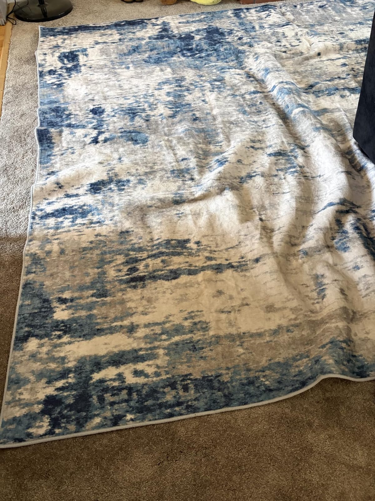 RELEANY Washable 5'x7' Abstract Area Rug for Living Room Blue Gray customer photo 1