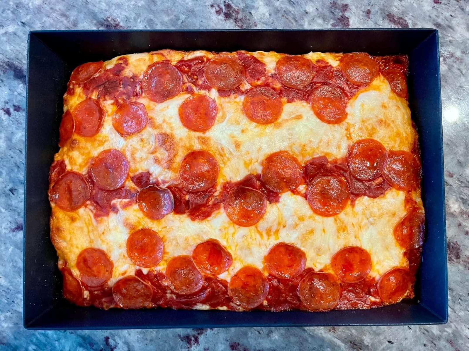 Blue Steel Detroit Pizza Pan 14x10 (Non-Stick and BPA Free) Heat-Resistant Up to 500F, Pre-Seasoned Carbon Steel Detroit Pizza Pan customer photo 1