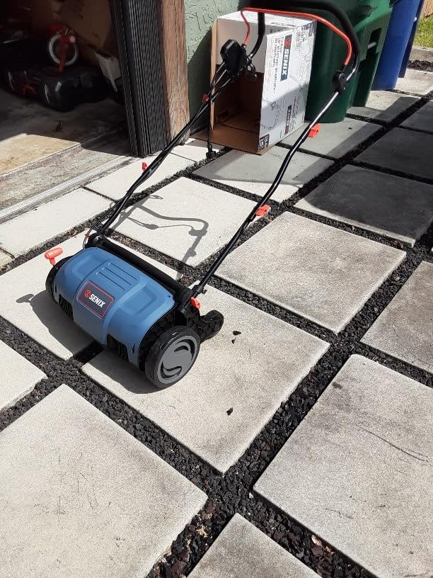 SENIX 13 Amp 15-Inch 2-in-1 Electric Dethatcher and Scarifier with 13.2-Gal Collection Bag,4-Position Depth Adjustment,Walk Behind for Lawn Garden Care Removing Thatch,Quick-Fold(SCE13-M) customer photo 2