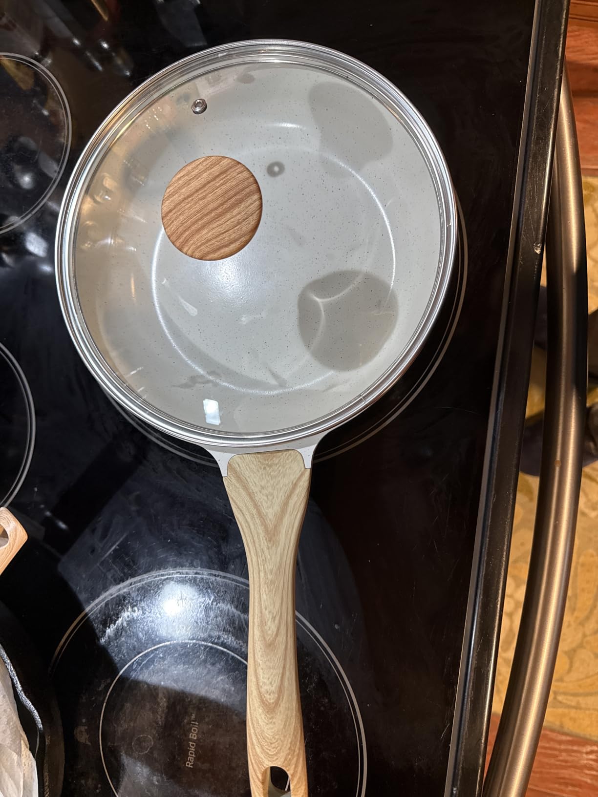 SENSARTE 8Inch Nonstick Ceramic Frying Pan with Lid, PFAS/PTFE/PFOA Free | Ceramic Omelette Pan Skillet, Healthy Non-toxic Chef's Pan, Induction Compatible Pan, Heat Resistant Handle customer photo 1