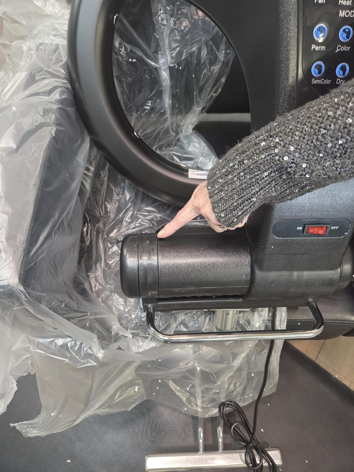 Hair Dryer, 1200W Hair Salon Color Processor Dryer with Infrared Technology, 6 Modes, 360 Efficient Heating, Adjustable Height, Rolling Base for Salon & Home Use, Quiet Care, Black customer photo 1