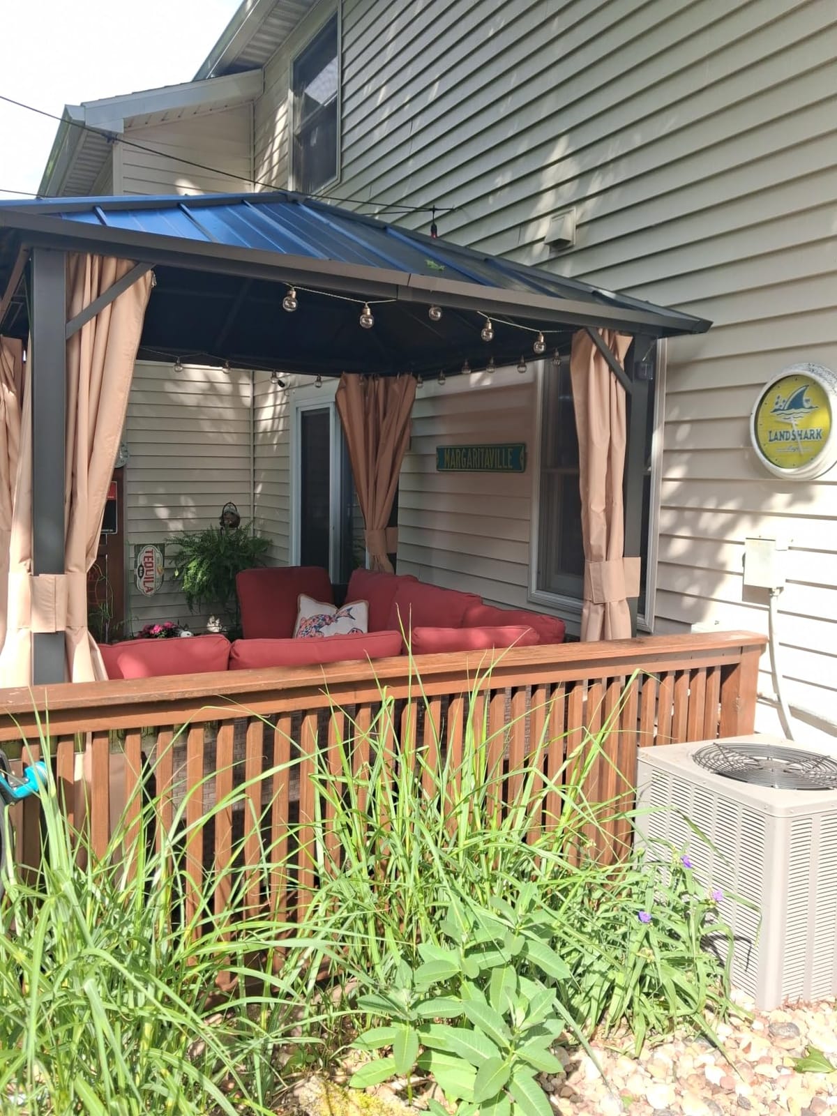 Modern Shade Hardtop Gazebo 10x10 with 4 LED Lights for Backyard, Black customer photo 1