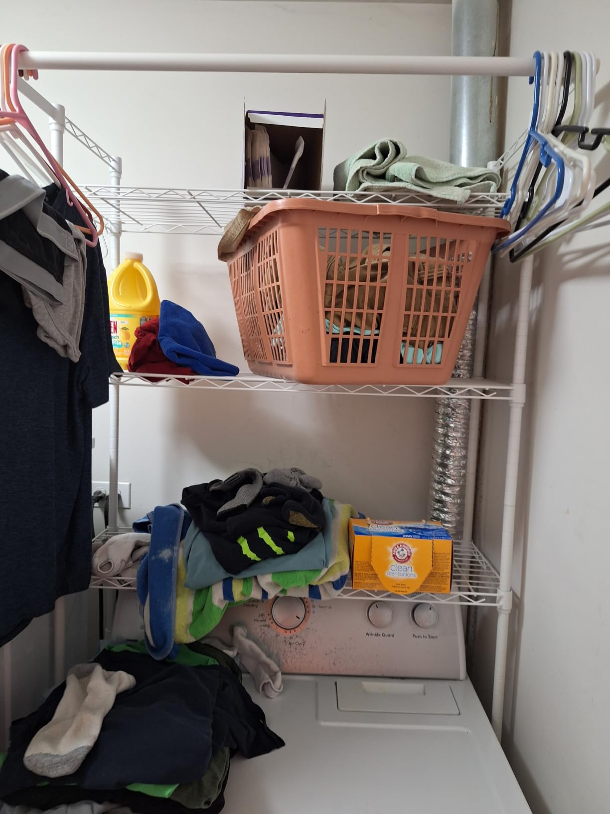 Ulif U11 Over Washer and Dryer Shelves, 3 Tiers Laundry Room Storage and Organizer Standing Shelf, Metal Freestanding Clothes Drying Rack, 33.9