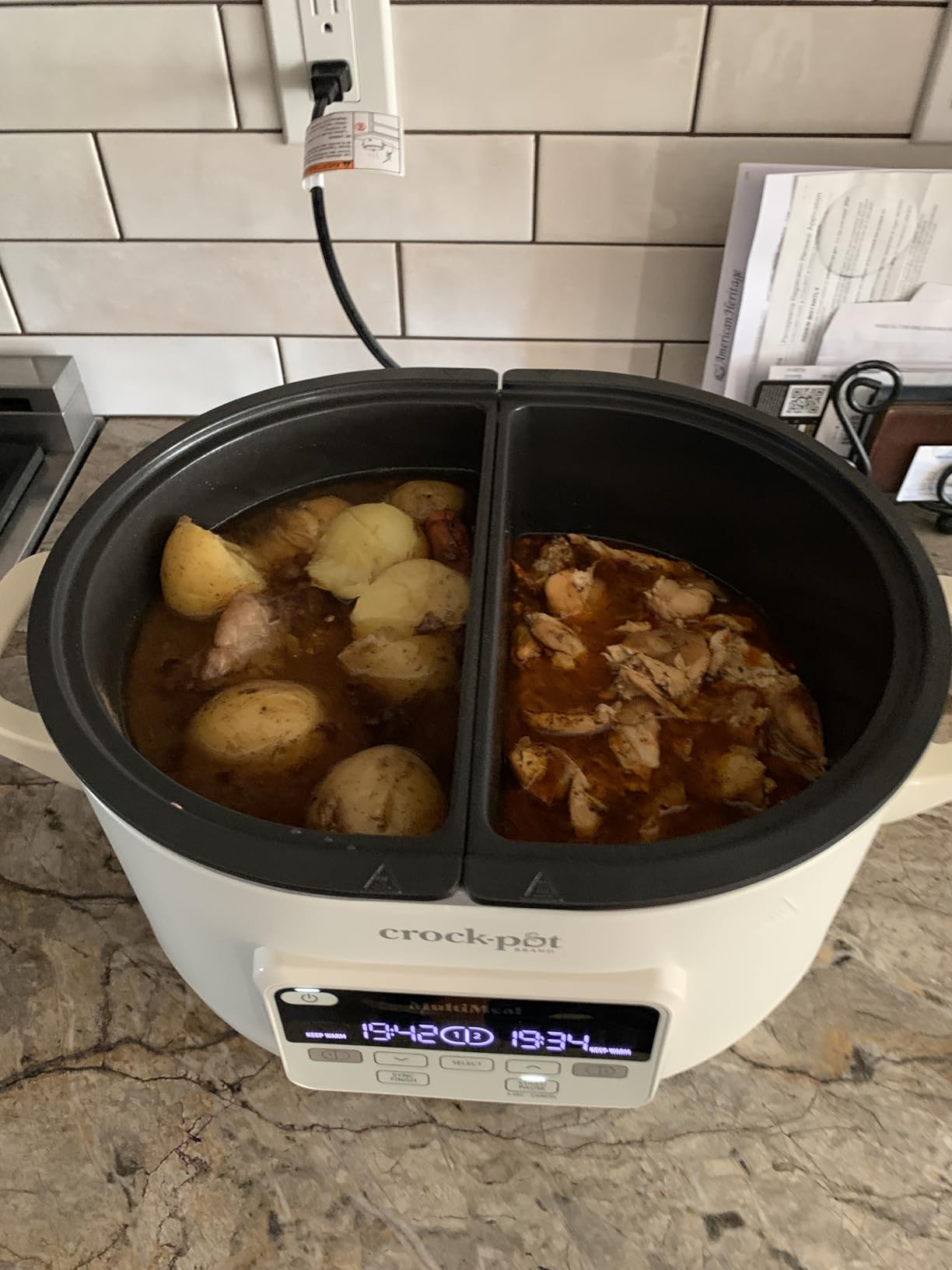 Crock-Pot MultiMeal Multicooker and Programmable Slow Cooker with Bake Function, Create 2 Dishes Simultaneously, Two 3.7qt Nonstick Pots Feed 8+ People, Dishwasher-Safe customer photo 2