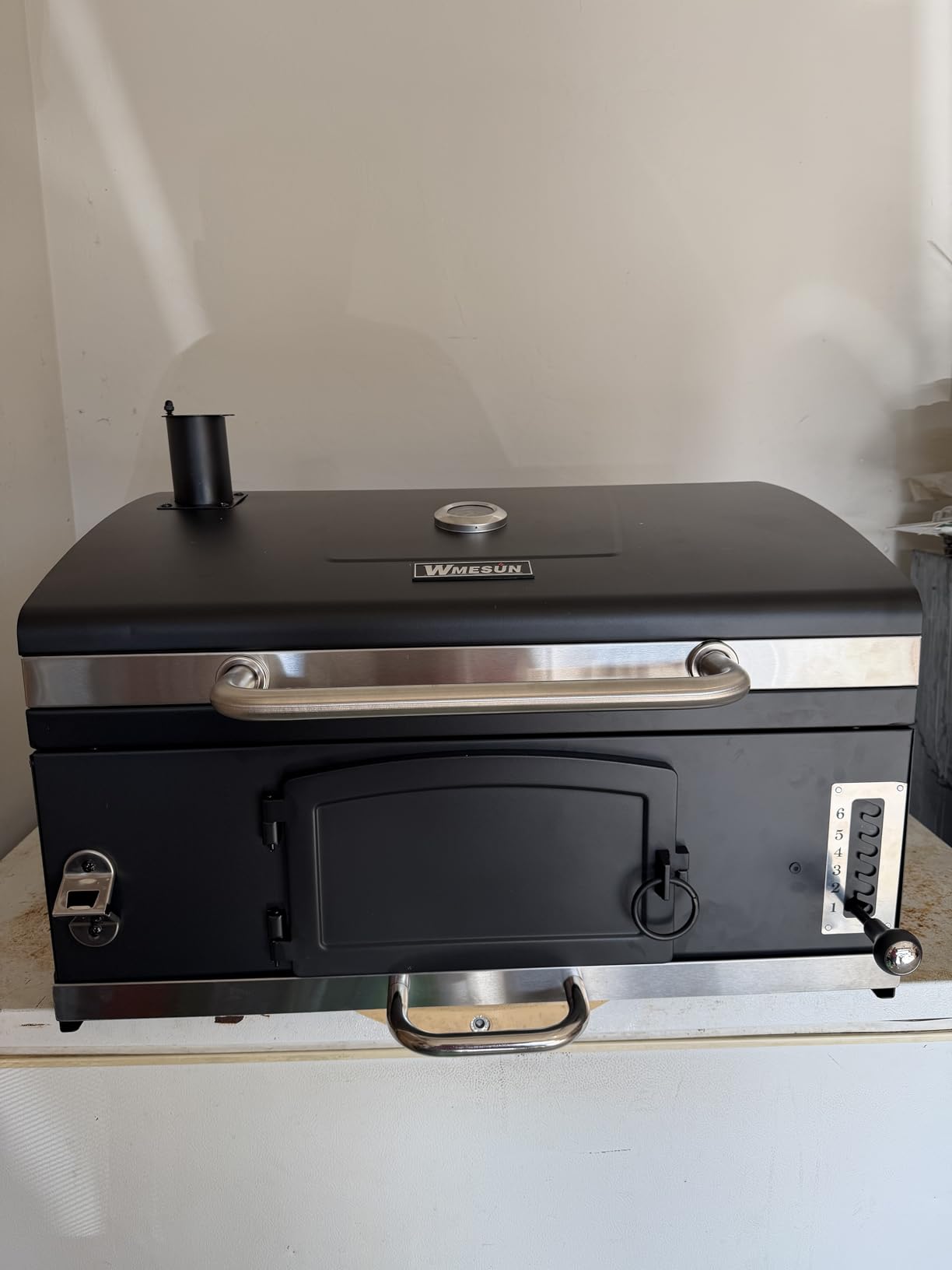 Large Built-in Barbecue Grills, Charcoal BBQ Grills with Liftable Tray, Insulated Hood & Temp Gauge, Black Stainless Steel Charcoal BBQ Barrel Grill for Outdoor Kitchen Camping Park Style customer photo 1