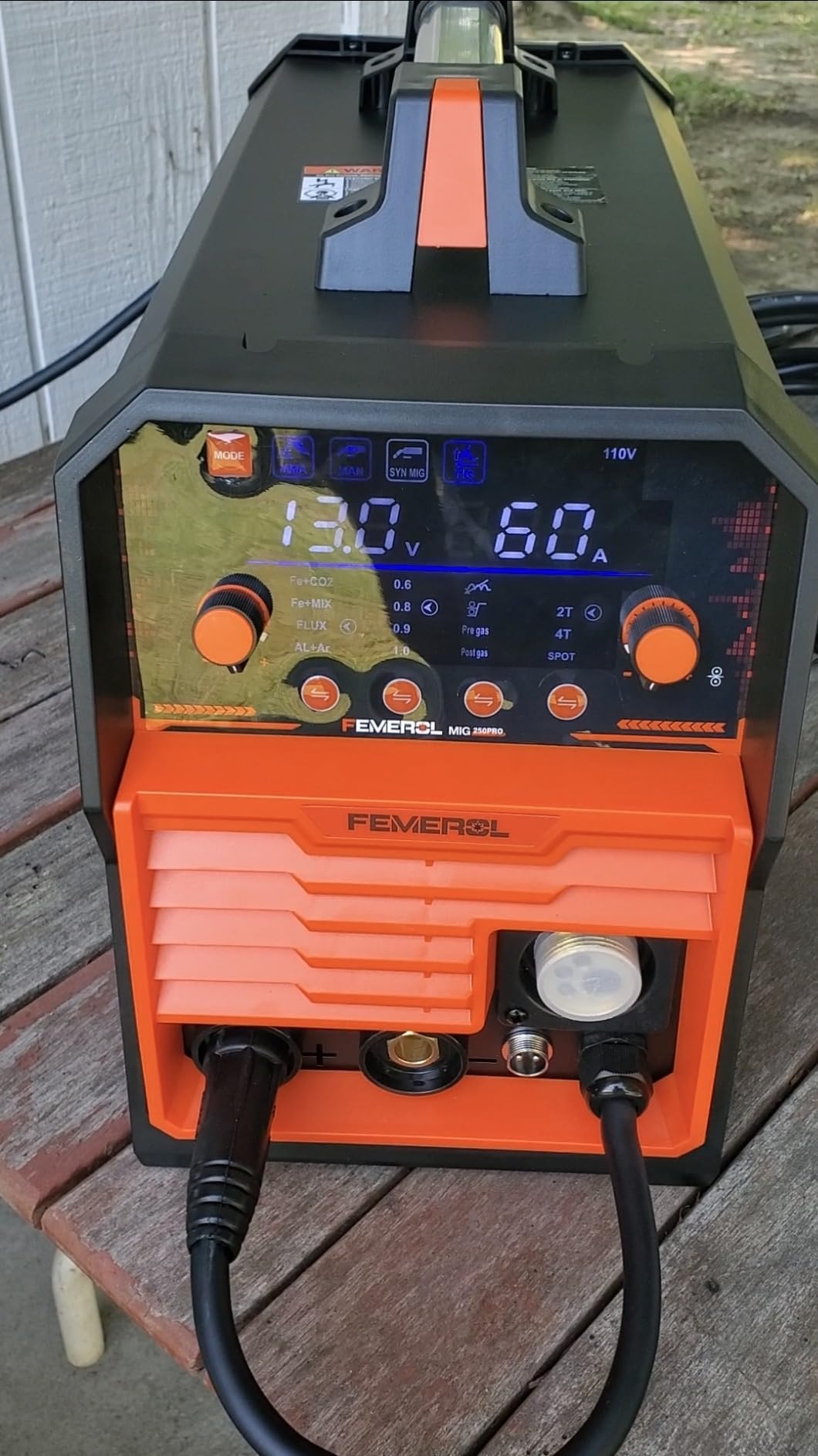 FEMEROL 250A MIG Welder,6 in 1 Gas MIG/Gasless Flux Core/Stick/Lift TIG/Spot Welding/Spool Gun Compatible Aluminum Welding Machine Large LED Display 110V/220V Multi Process Welder customer photo 2