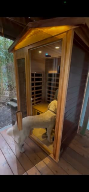 Smart Indoor Home Sauna 0-5mG Ultra Low Emf Far Infrared Sauna 2-3 Person, 1520w Hemlock Wooden Saunas Room with APP & LCD Control Panel, Bluetooth Speaker, Chromotherapy Lights, Thermal Cover customer photo 2
