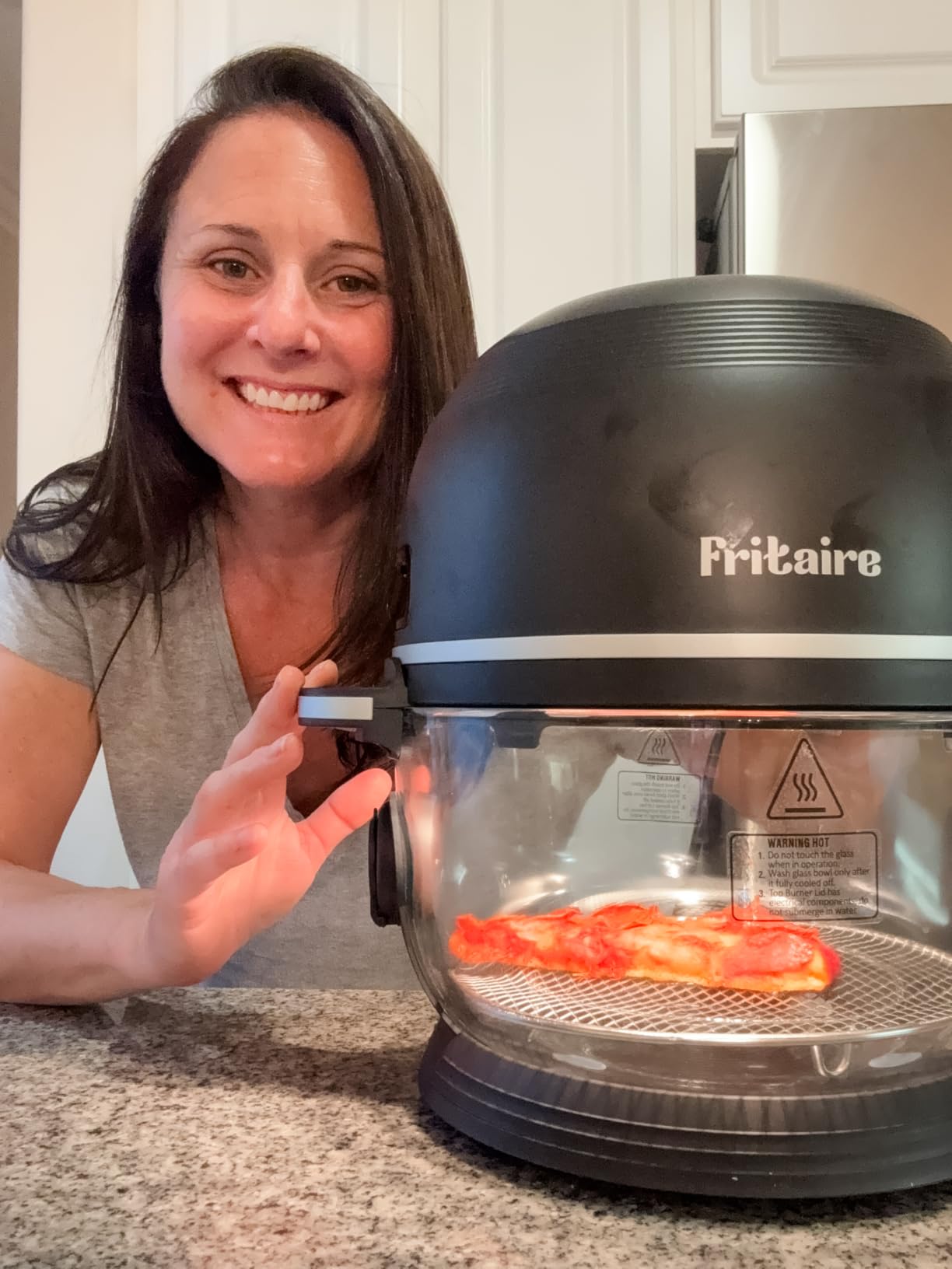 Non Toxic Air Fryer Pro 9-in-1 Glass Air Fryer with Self-Cleaning, 5 Quart, White customer photo 2