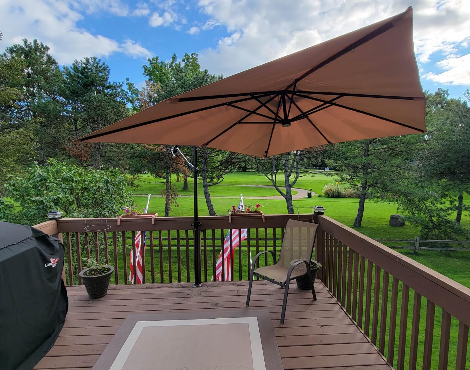 Stainless Steel Patio Railing Umbrella Holder, Deck Umbrella Mount, Black customer photo 2
