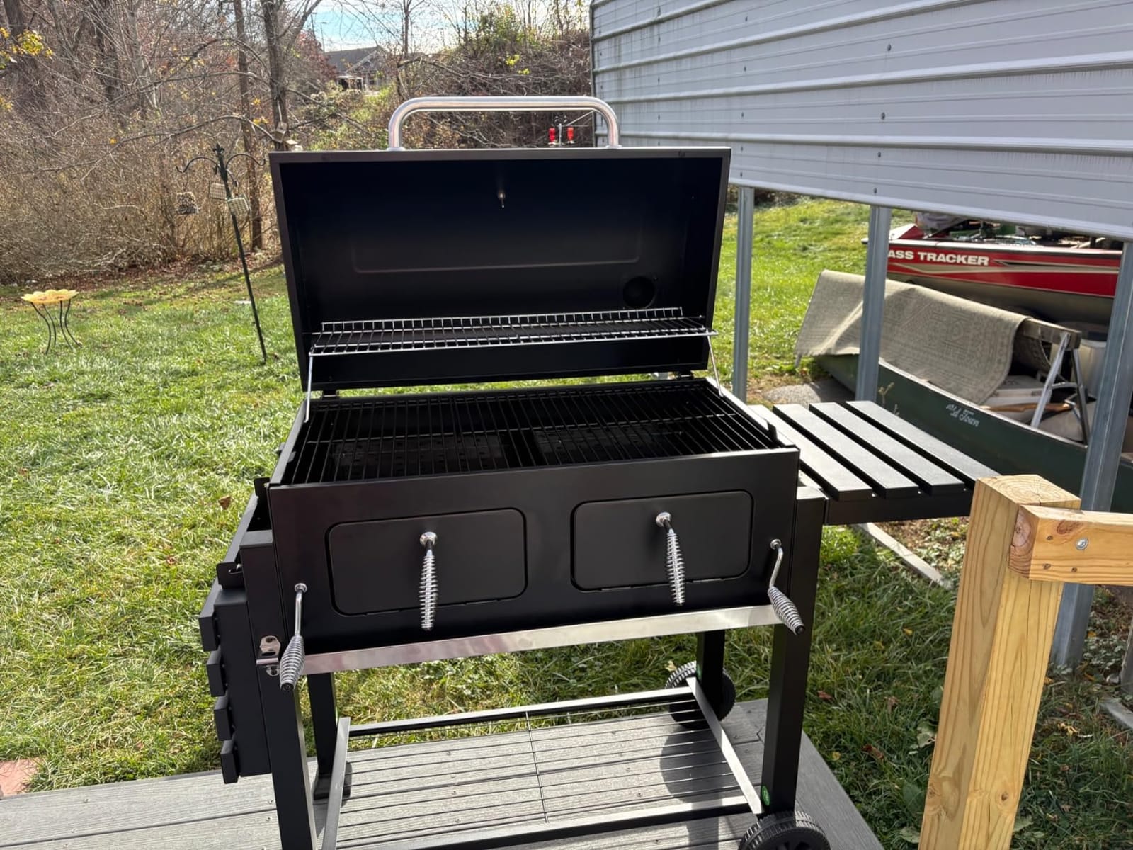 34-Inch Barrel Charcoal Grill with Side Tables for Outdoor Cooking BBQ | 794 Sq In Cooking Space, 2 Height-Adjustable Charcoal Pans, Porcelain-Enameled Steel Wire Cooking Grates customer photo 2