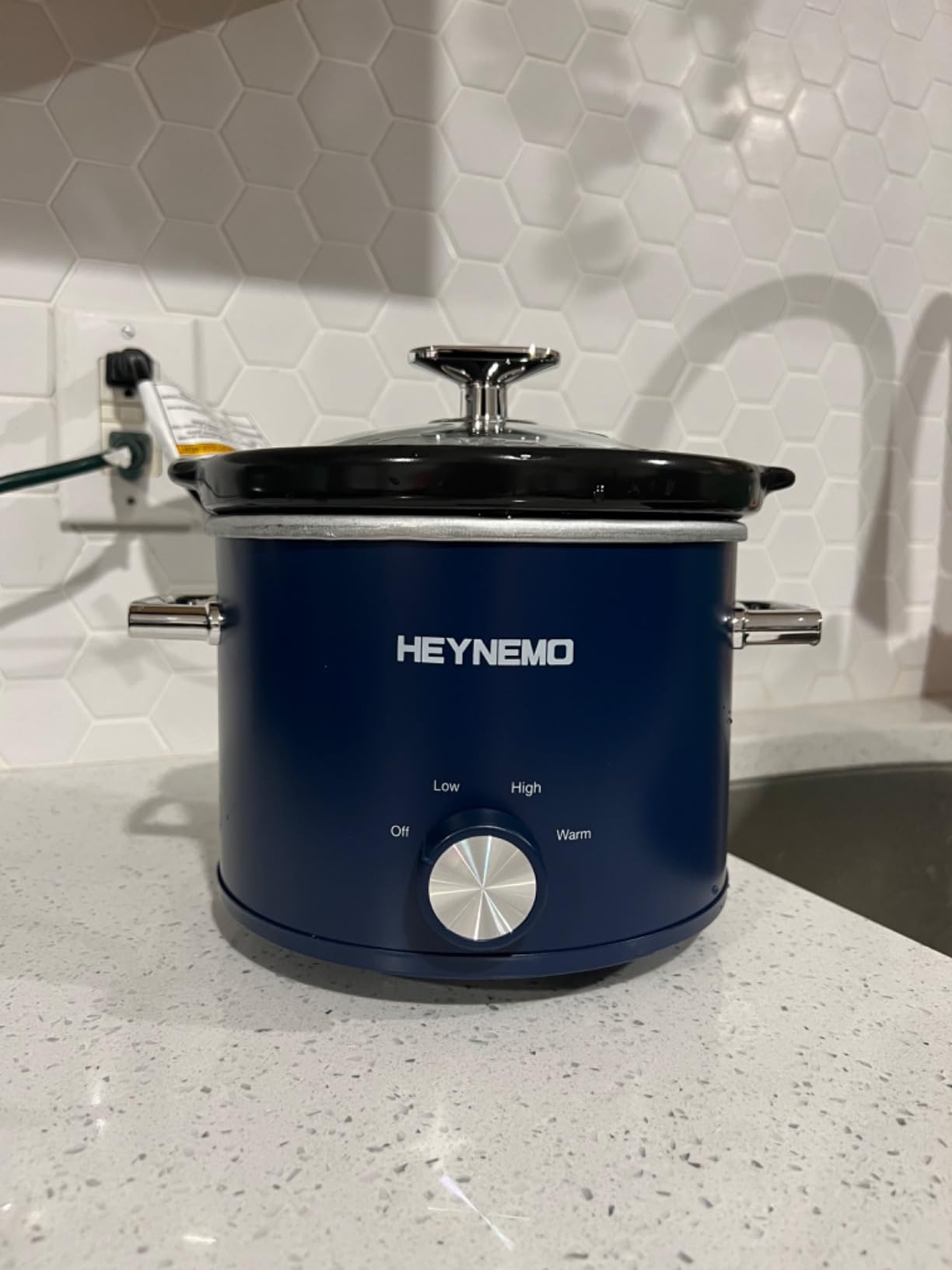 2 QT Small Slow Cooker, 3 Adjustable Temp, Upgraded Ceramic Pot, Easy Clean-up, Nutrient Loss Reduction, Sauces, Stews & Dips, Stainless Steel, Blue customer photo 1