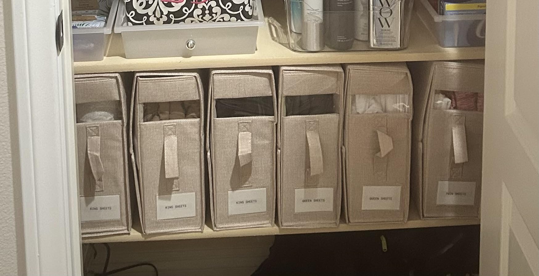Sheet Organizers and Storage for Linen Closet, 6Pack Grey customer photo 2