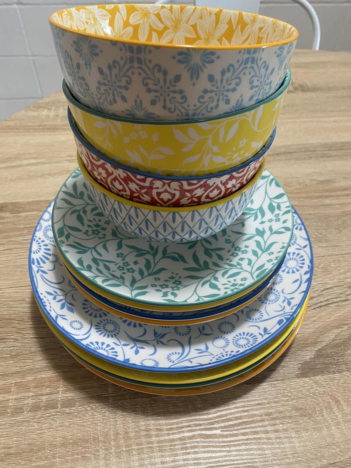 vancasso SELENE Plates and Bowls Set for 4, 12 Pieces Dinnerware Sets, Microwave and Dishwasher Safe Dishes Set, Porcelain Blue Dinnerware customer photo 2