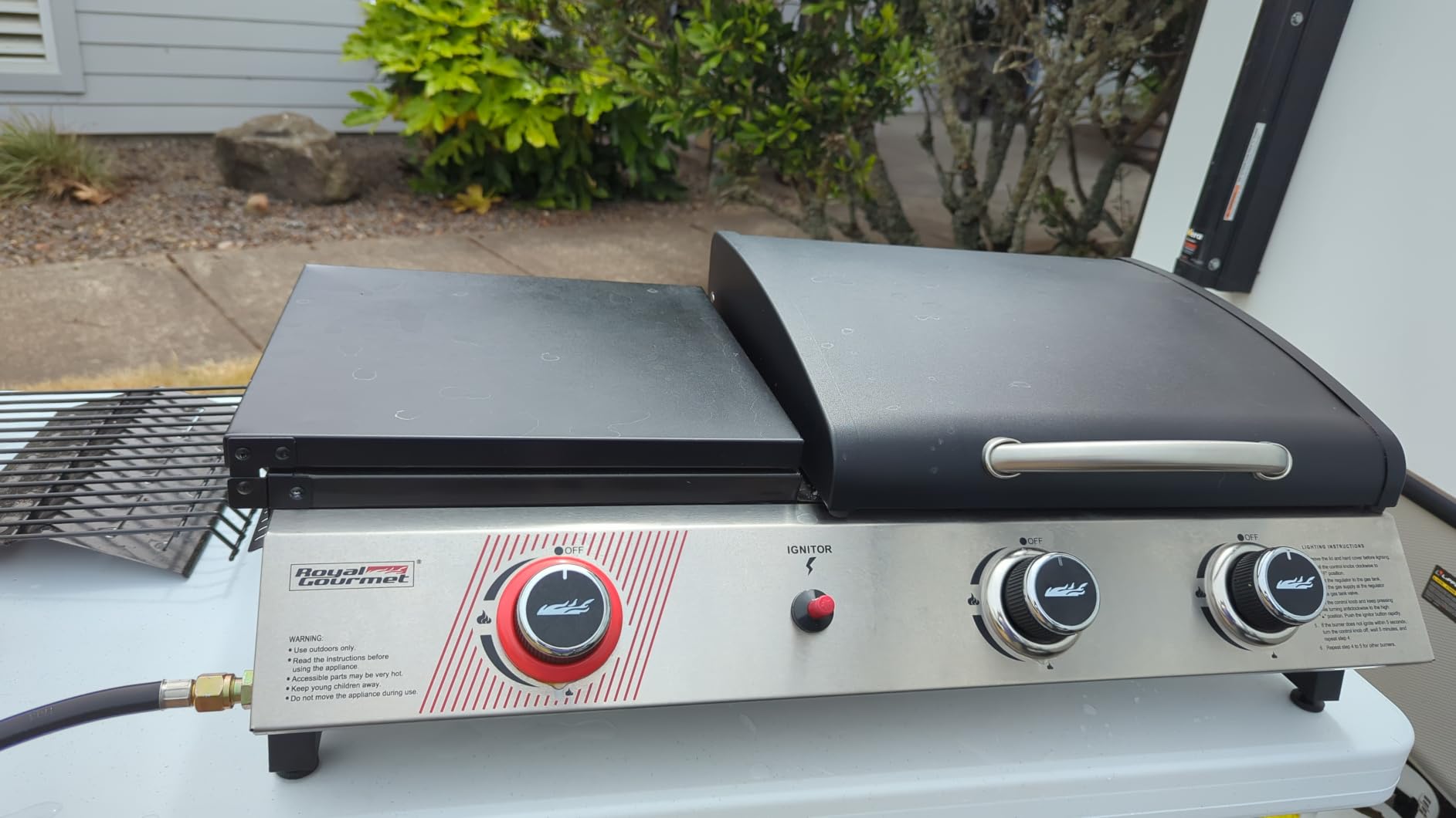 Royal Gourmet PD1305H 3-Burner Propane Gas Grill and Griddle Combo with Lid, 3-in-1 Combo, 29,000 BTUs, 364 Sq. In. Cooking Area customer photo 2