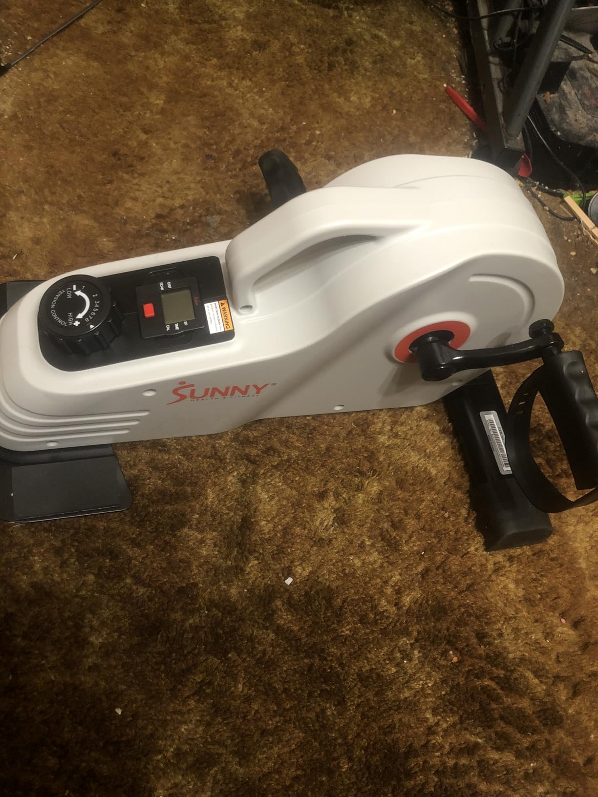Sunny Health & Fitness 2-in-1 Smart Magnetic Pedal Exerciser, Compact Indoor Under-Desk Mini Exercise Bike for Full Body Cardio Workout and Physical Therapy, Free SunnyFit Training App Connection customer photo 1
