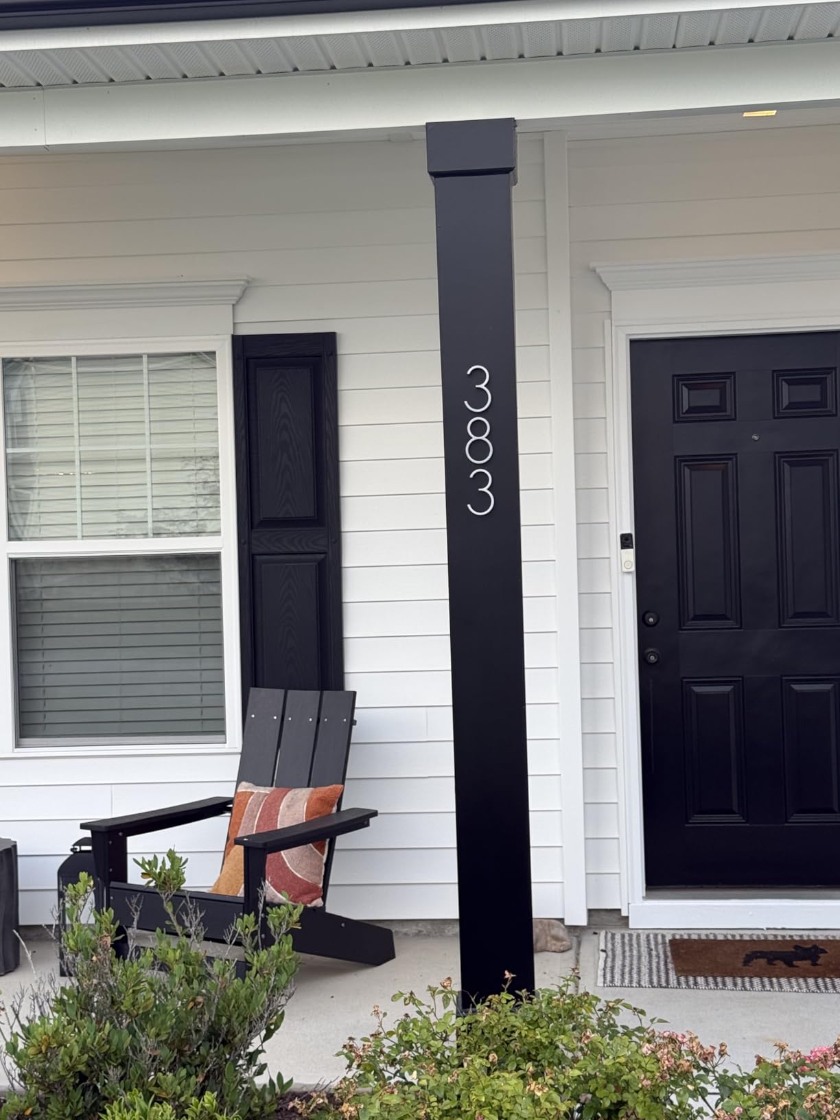 5 Inch House Numbers for Outside, Metal Address Number 3 - Modern Design, Weather-Resistant Silver Powder Coated Finish, No Fading (Silver) customer photo 2