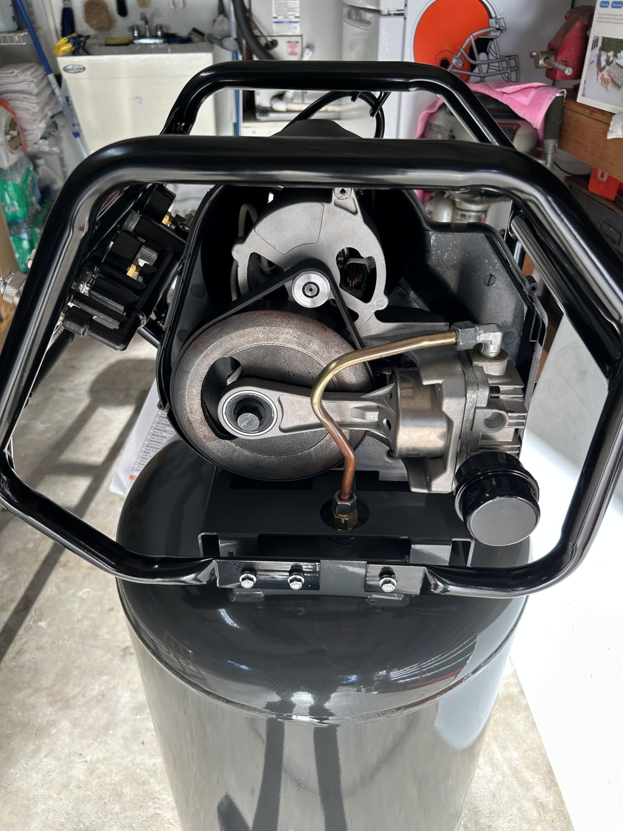 Klutch 20-Gallon Air Compressor, 2 HP, 120V, 175 PSI, 4.2 SCFM at 90 PSI | Oil-free vertical design, 75% duty cycle, Large wheels, Easy-access tank drain, Quick recovery for shop air tools customer photo 1