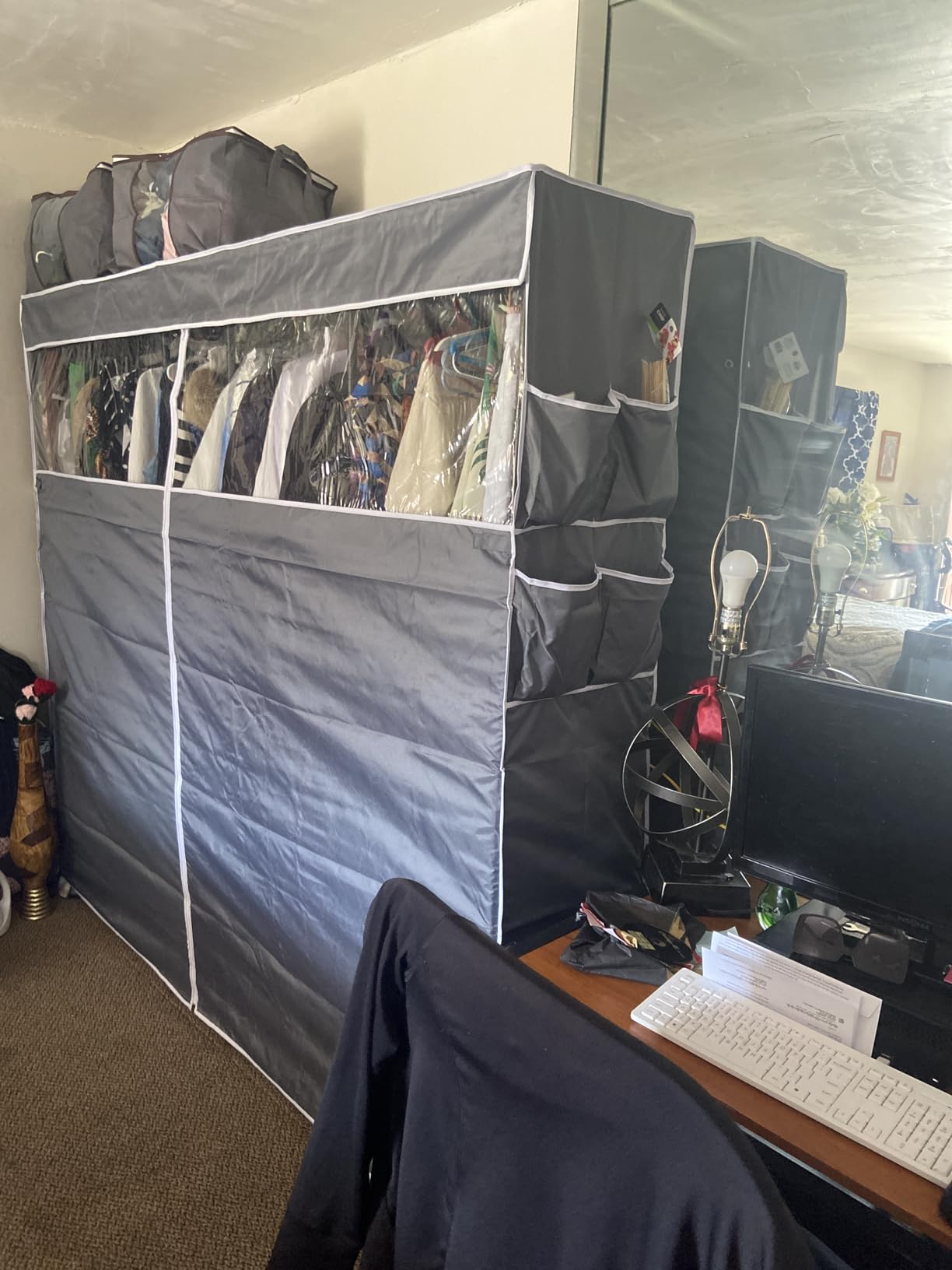 Raybee Clothes Rack with Cover, Portable Closet 1200LBS Adjustable Shelves customer photo 1