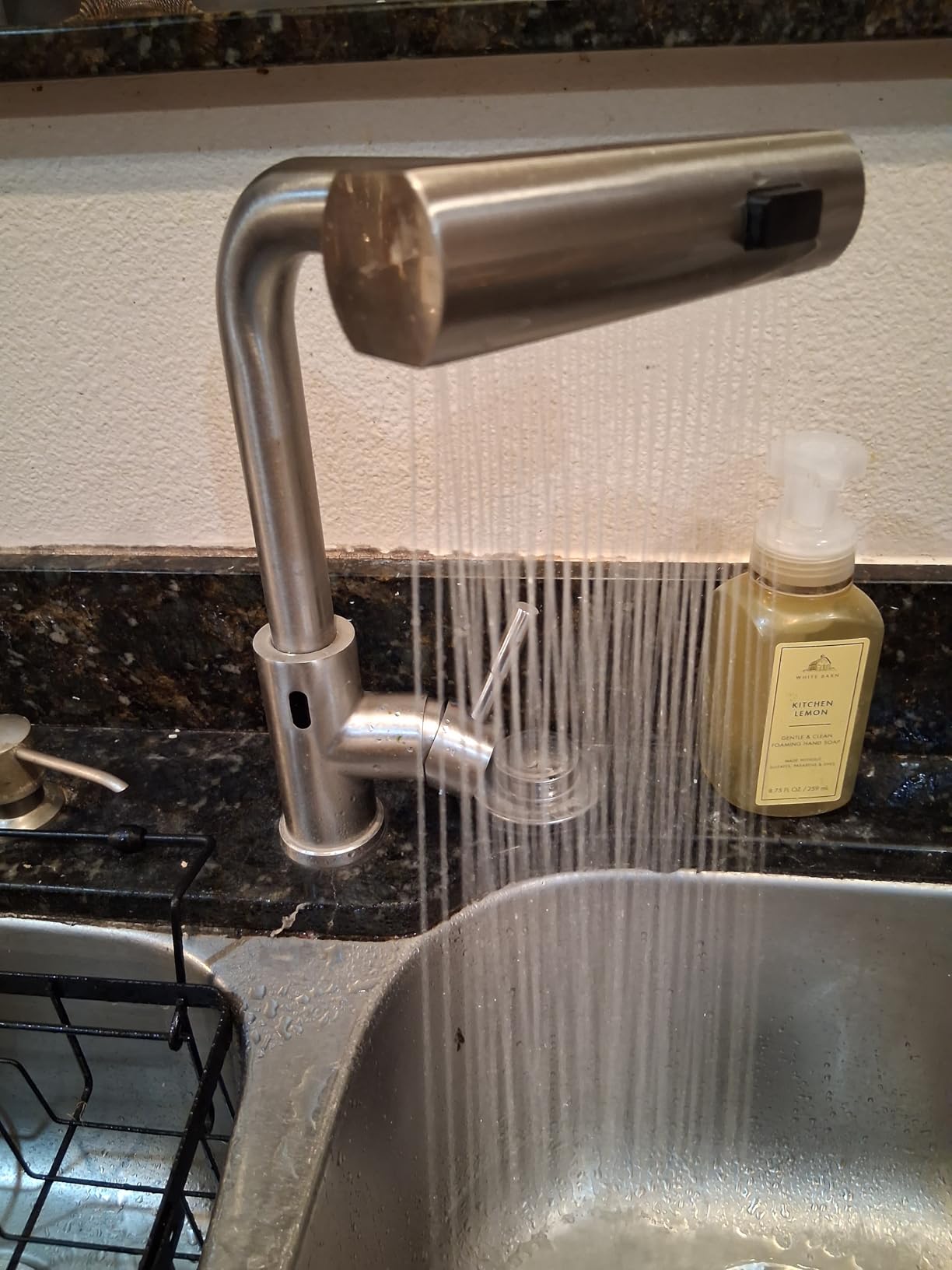 GIMILI Touchless Kitchen Sink Faucet with Pull Down Sprayer 15 Inch | Brushed Nickel Motion Sensor, Single Handle, Commercial SUS 304 Steel, Hands Free Control, Waterfall Flow, 3 Spray Modes customer photo 2