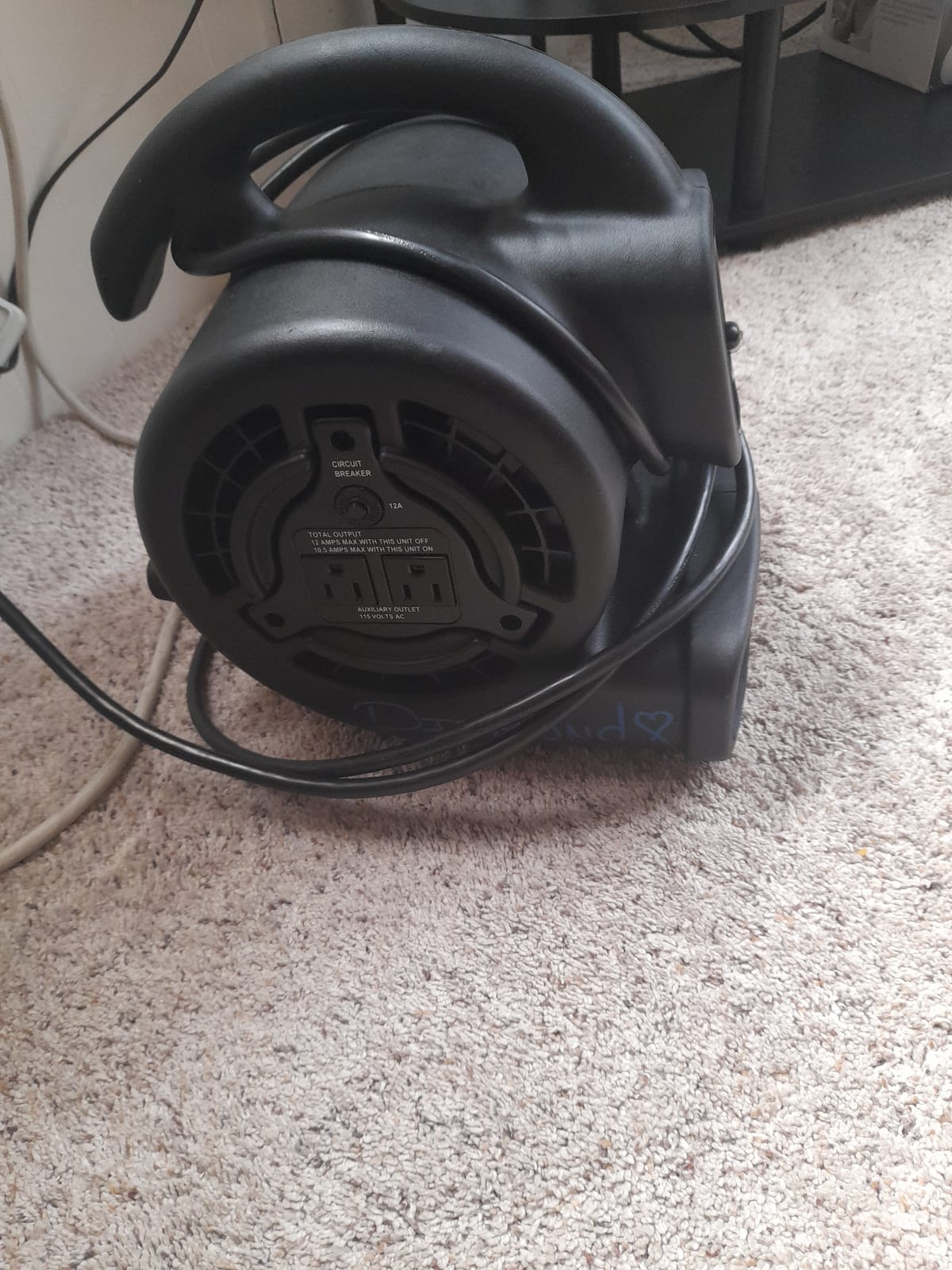 XPOWER P-80 Mini Utility 600 CFM Centrifugal Air Mover, Floor Fan, Blower, Stackable, for Drying，Cooling, Ventilating, Home Use Water Damage Restoration, Workshop, Plumbing customer photo 1