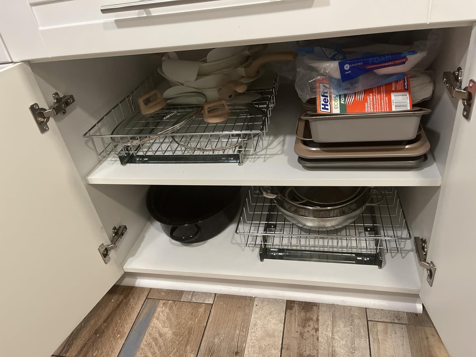 Simple Houseware Under Cabinet Pull Out Sliding Shelf Drawer, 21Dx14W customer photo 2