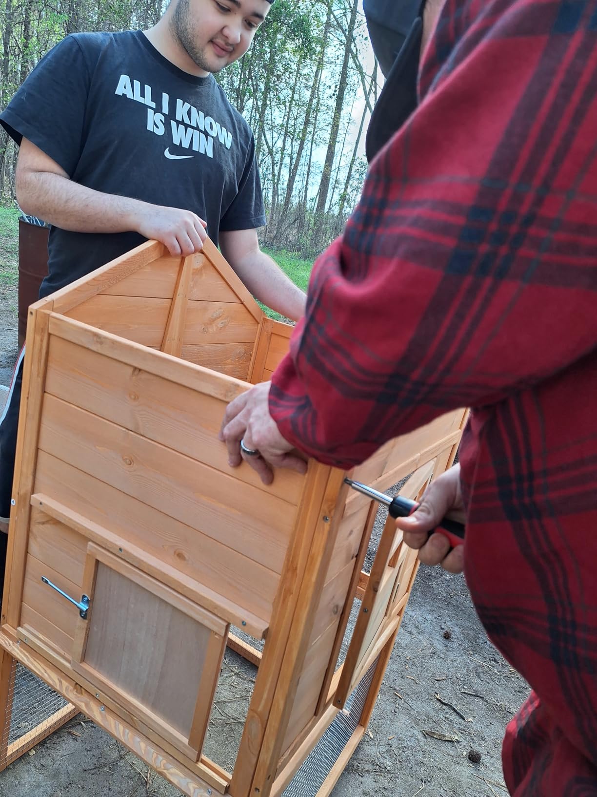 Outdoor Chicken Coop for 2-4 Chickens Wooden Hen House with Nesting Box customer photo 2