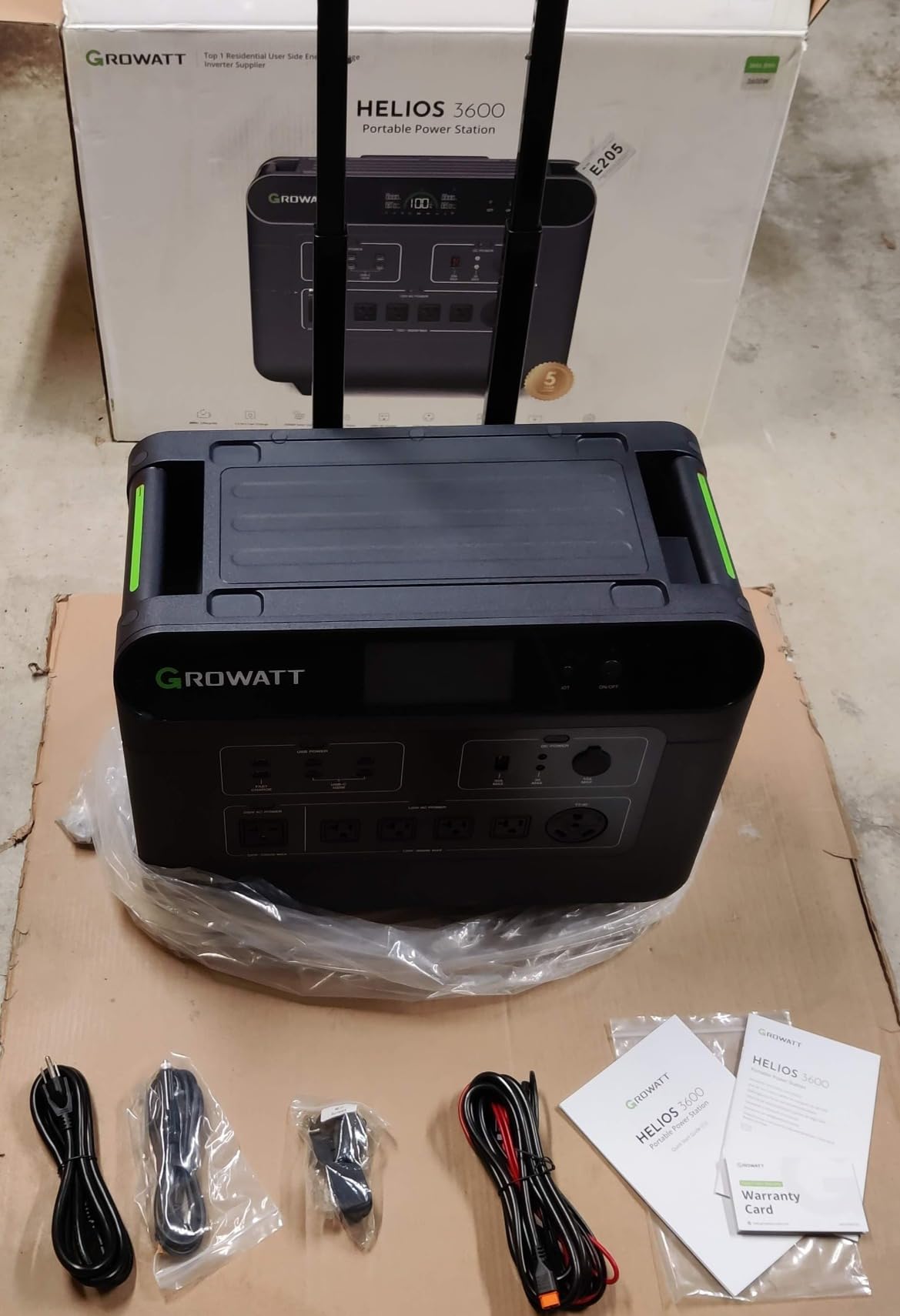 GROWATT 3686Wh Extra Battery for HELIOS 3600 Portable Power Station, LiFePo4 Expansion Battery, 9 DC Outlets for Cell Phone, PC, Tablets or Other Devices, for Home Use, Emergency, Camping and RV customer photo 1