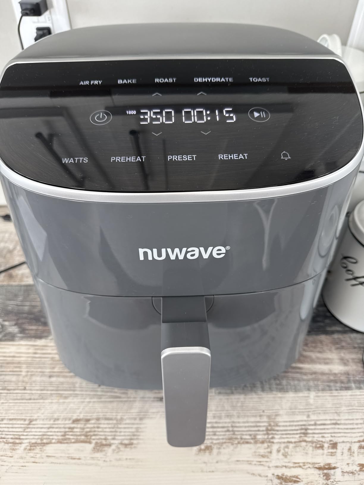 Nuwave Brio Plus Air Fryer 8 Qt, New & Improved, PFAS-Free Ceramic Coating | 7 Digital One-Touch Cook Modes: Air Fry/Bake/Roast/Dehydrate/Toast/Reheat/Preheat; 150 Presets; 50-400°F; 700/1500/1800W; Cream customer photo 1