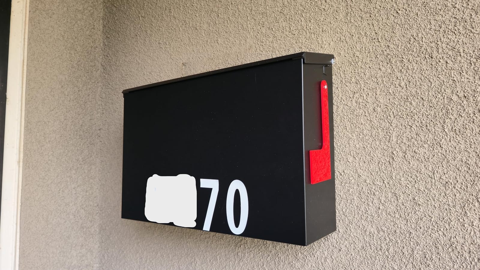Modern Mailboxes for Outside, Metal Wall Mount Mailbox, with One Flag Kit and Three Sets of Mailbox Number Stickers, 3.9