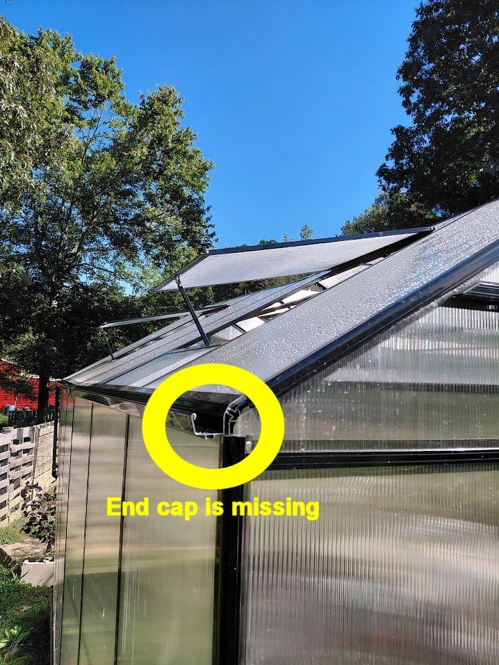 HOWE 8x16x7.5 FT Polycarbonate Greenhouse with Swing Doors, 4 Vents, 5.2FT Added Wall Height, Walk-in Large Aluminum Greenhouse for Outdoors, Black customer photo 2