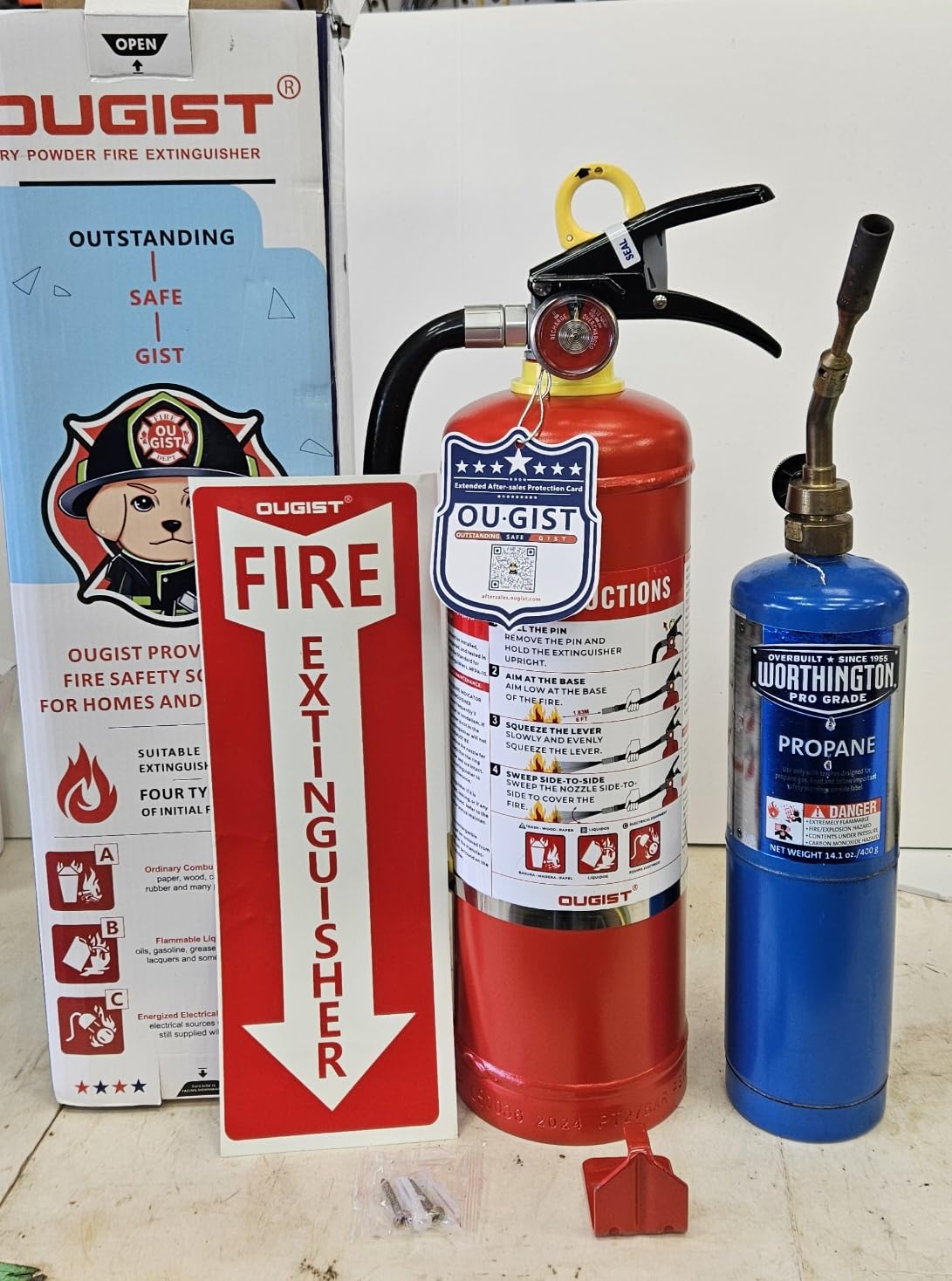 Ougist ABC Dry Chemical Fire Extinguisher, 5 lb – 2-A:10-B:C Rated for Home, Office & Vehicle, Quick Release, Easy-Grip Handle, Ideal for Electrical & Grease Fires, Car Extinguisher, Model FF2KG customer photo 2