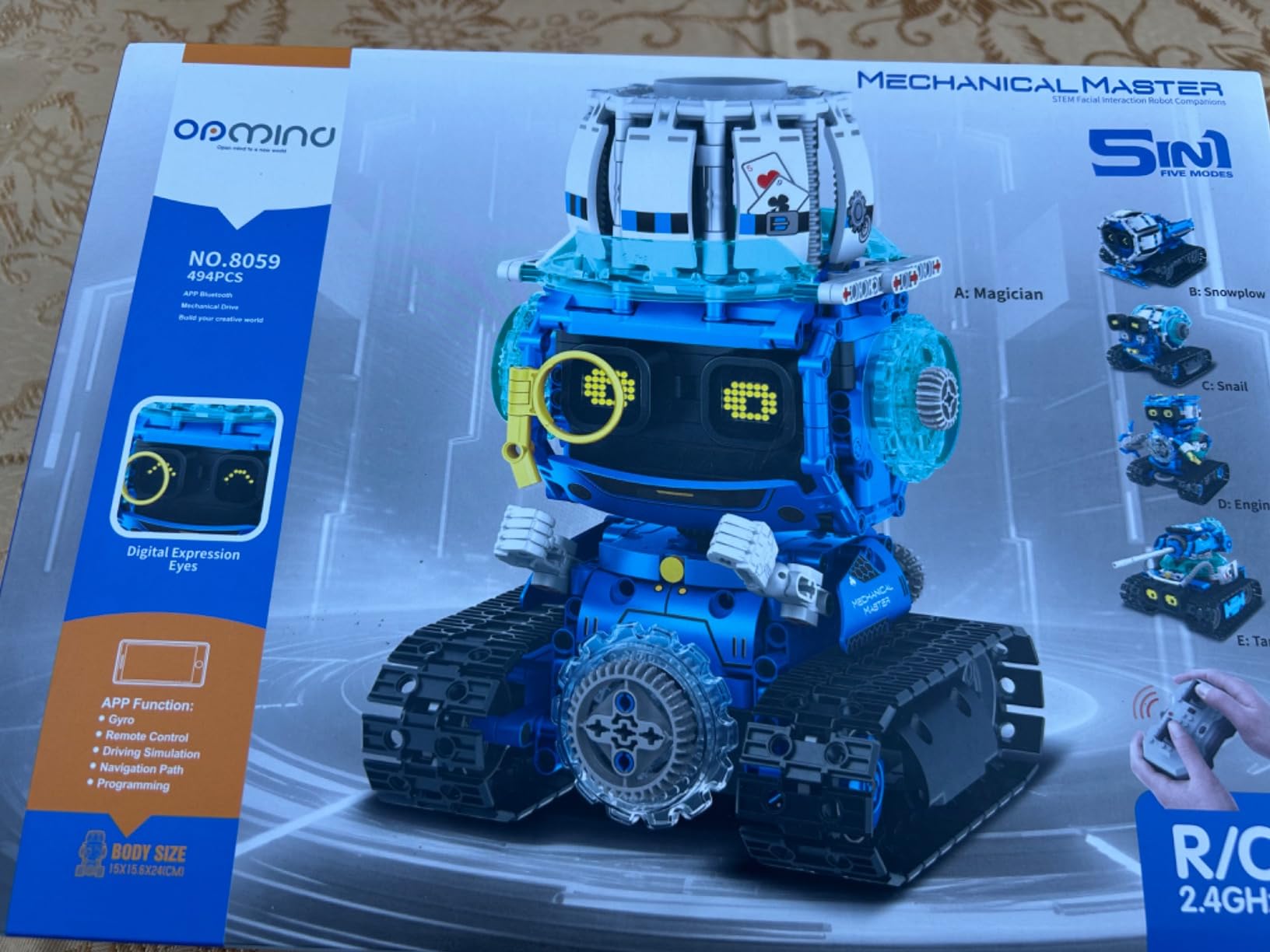 Opmind 5-in-1 STEM RC Robot Building kit, 478Pcs App Coding, Boys Age 6-12 customer photo 1