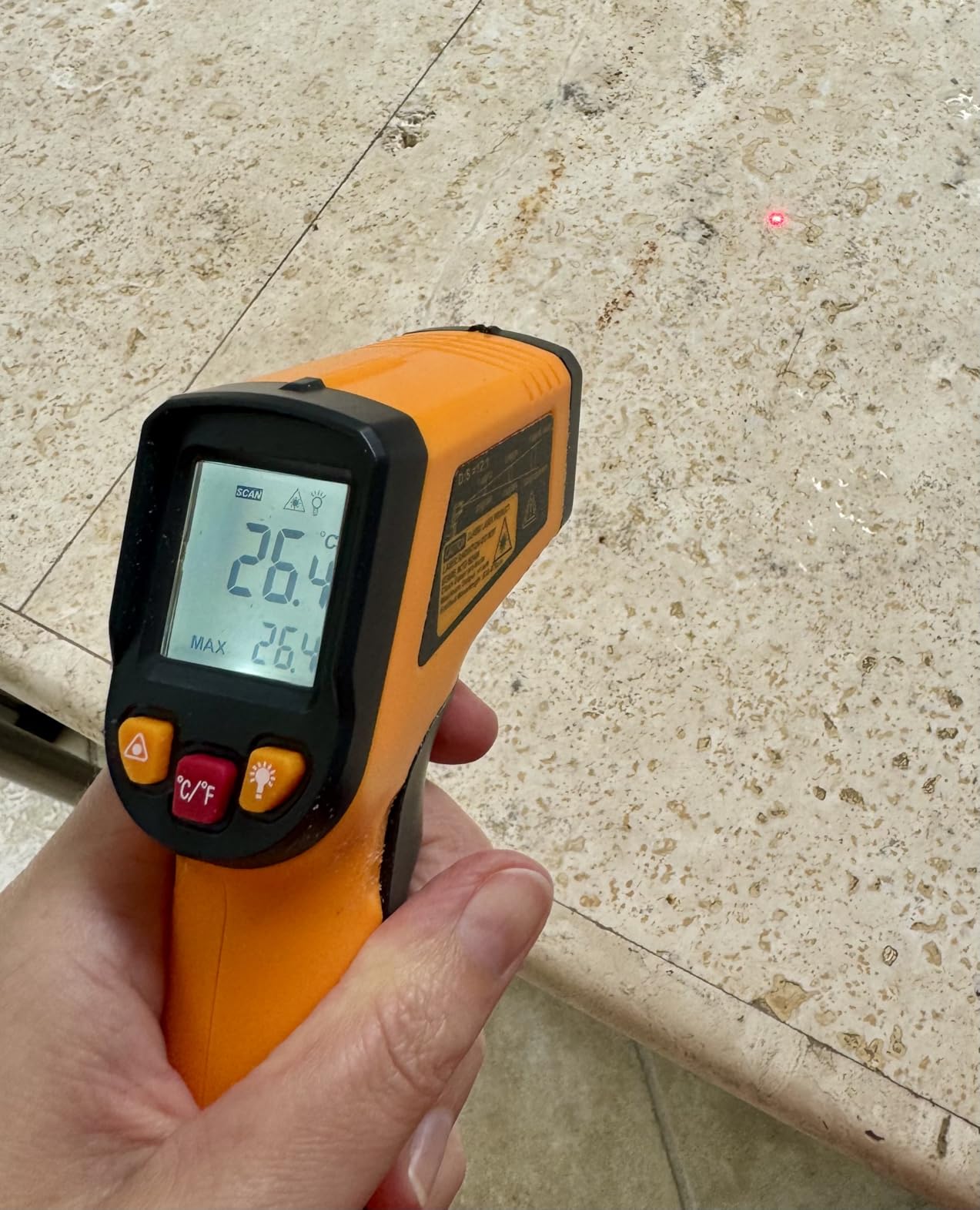 KNINE OUTDOORS Infrared Thermometer Gun, -58℉ to 1112℉ | Temp Gun, Laser Temperature Gun, for Cooking, Oven, BBQ, Griddle, Meat, HVAC Engine, Distance to Spot Ratio 12:1, Orange customer photo 2
