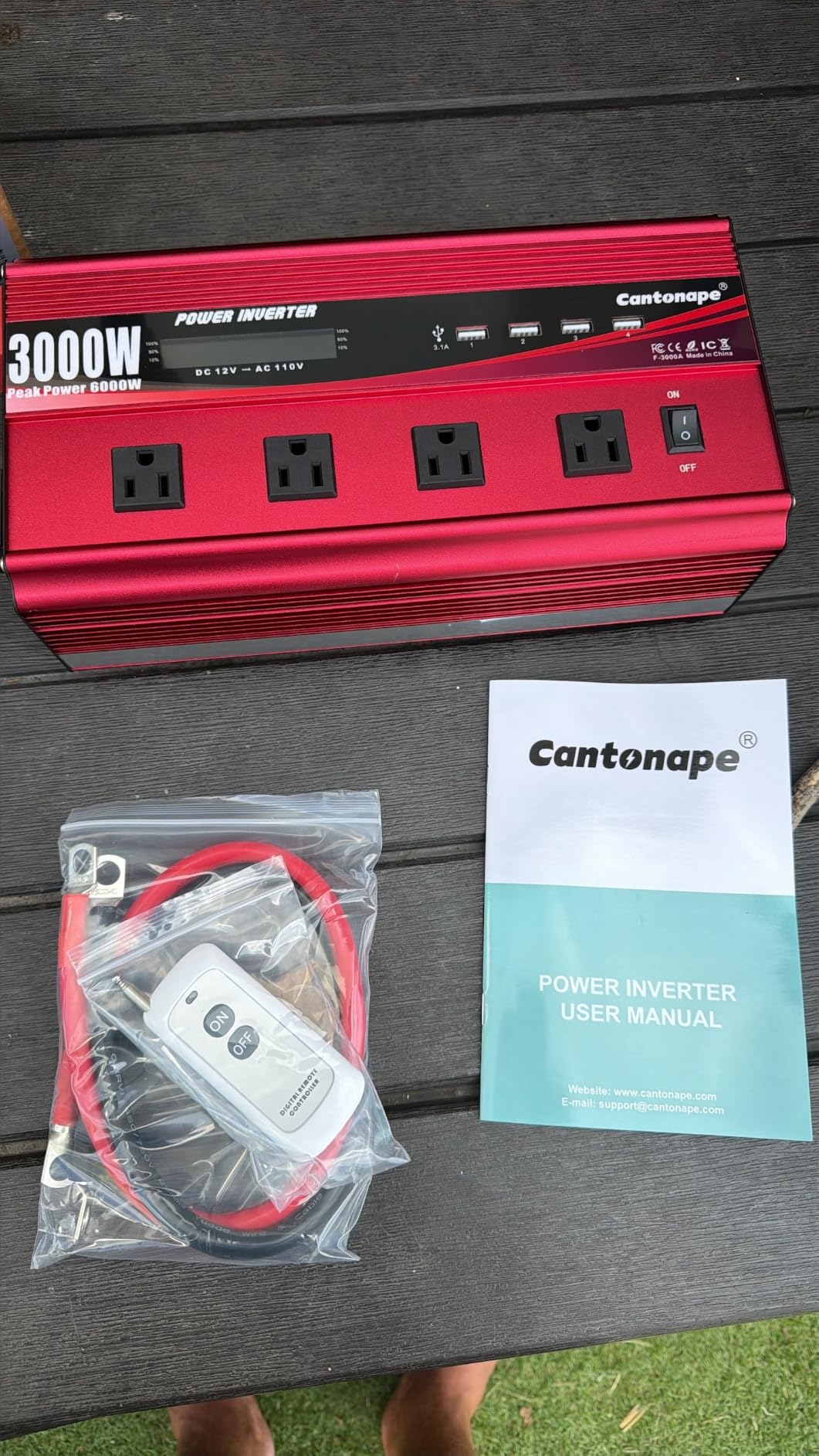 Cantonape 3000W Power Inverter 12V to 110V/120V DC to AC with LCD Display customer photo 2